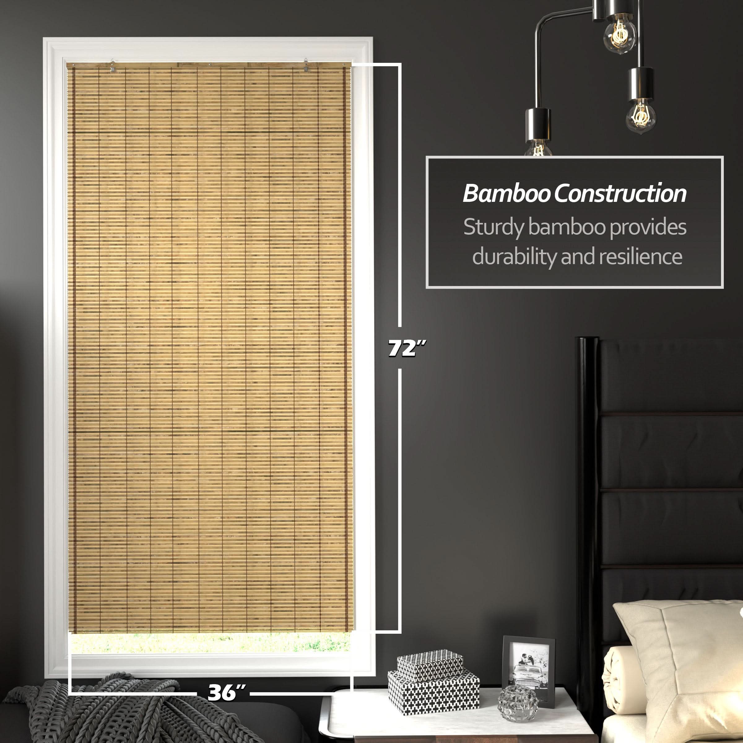 Tortoise Burnt Bamboo Cordless Window Shade