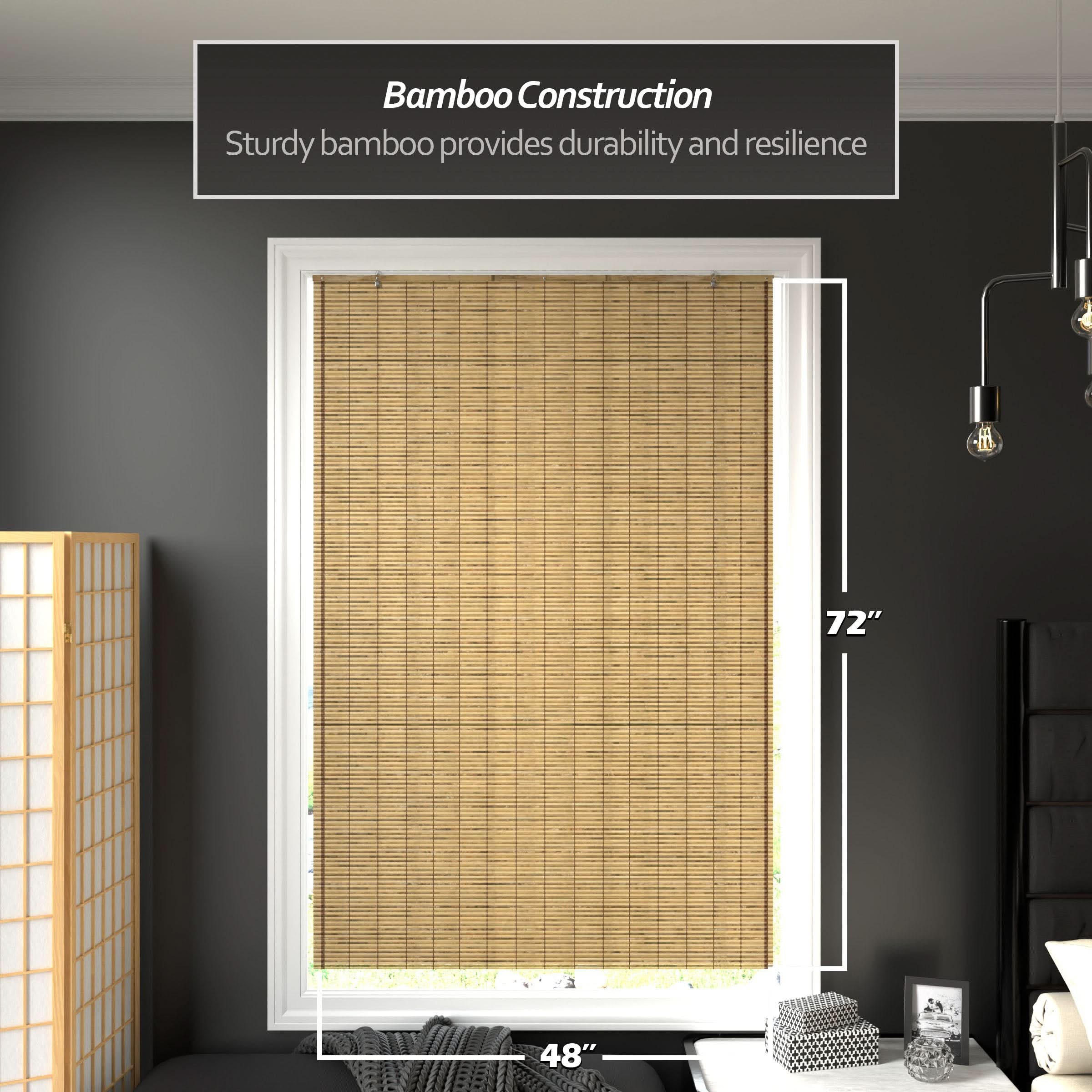 Tortoise Burnt Bamboo Cordless Window Shade