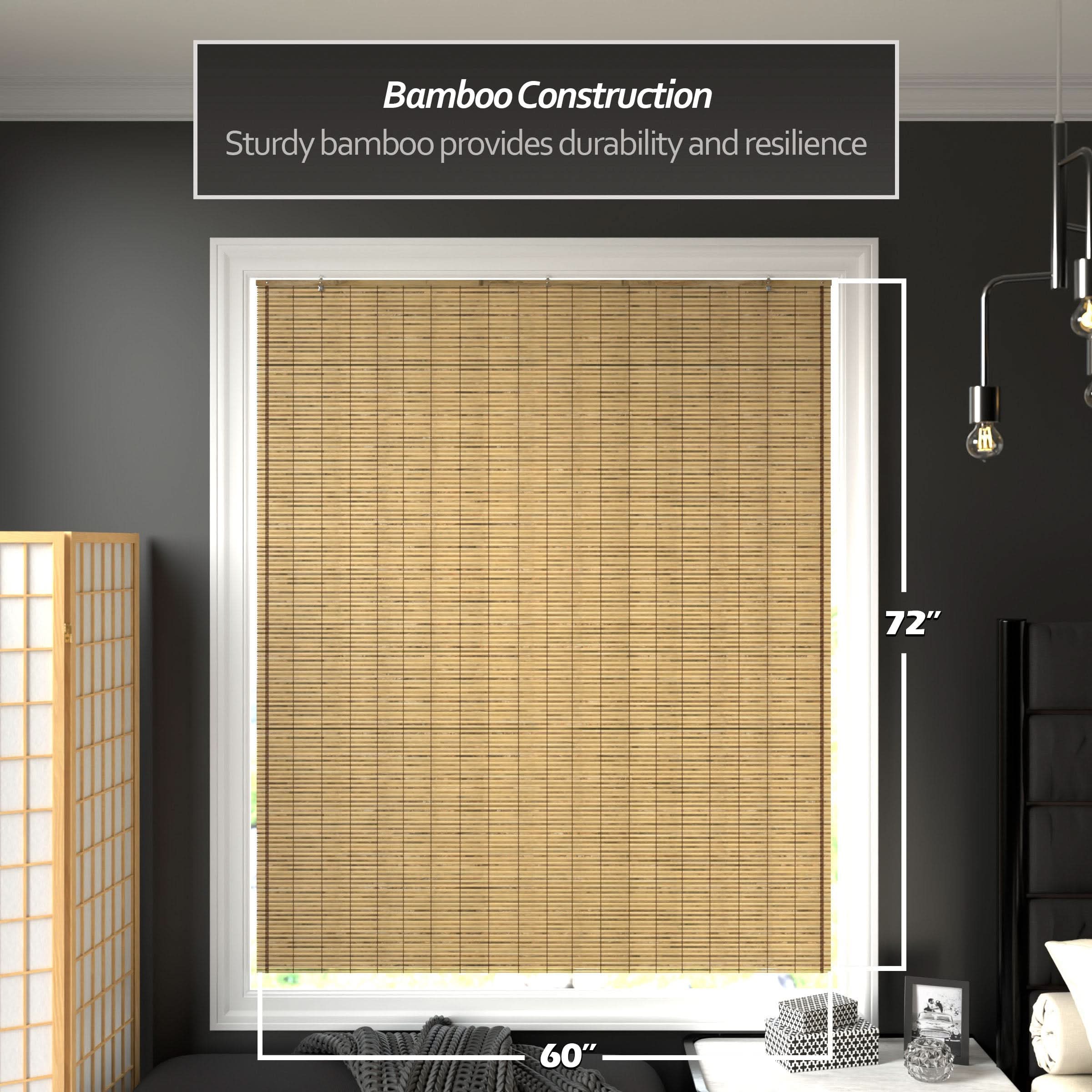 Tortoise Burnt Bamboo Cordless Window Shade