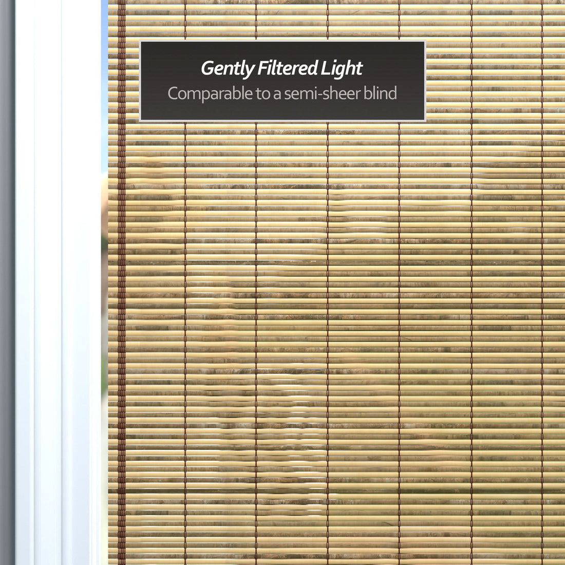 Tortoise Burnt Bamboo Cordless Window Shade