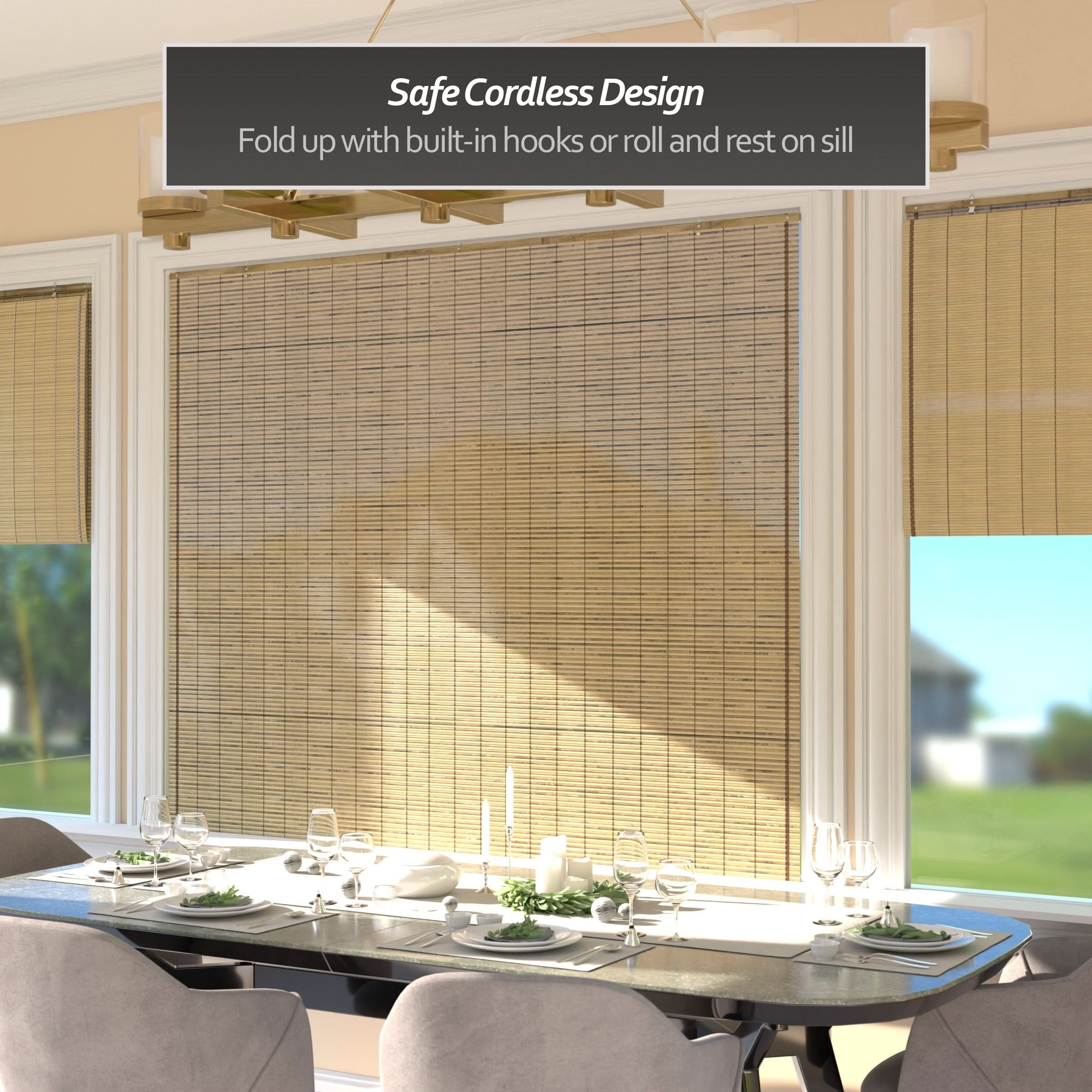 Tortoise Burnt Bamboo Cordless Window Shade