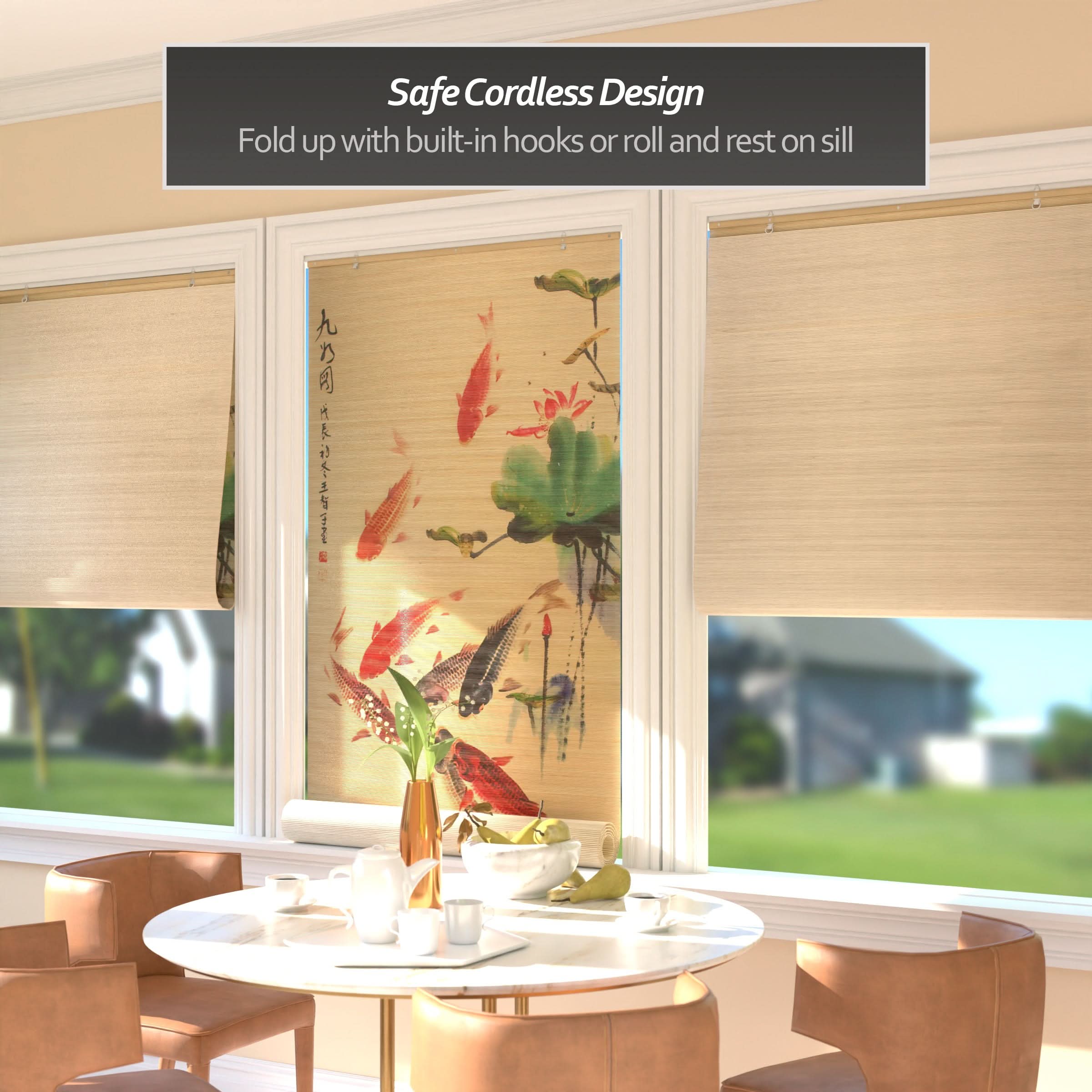 Koi Pond Bamboo Window Shade Blind