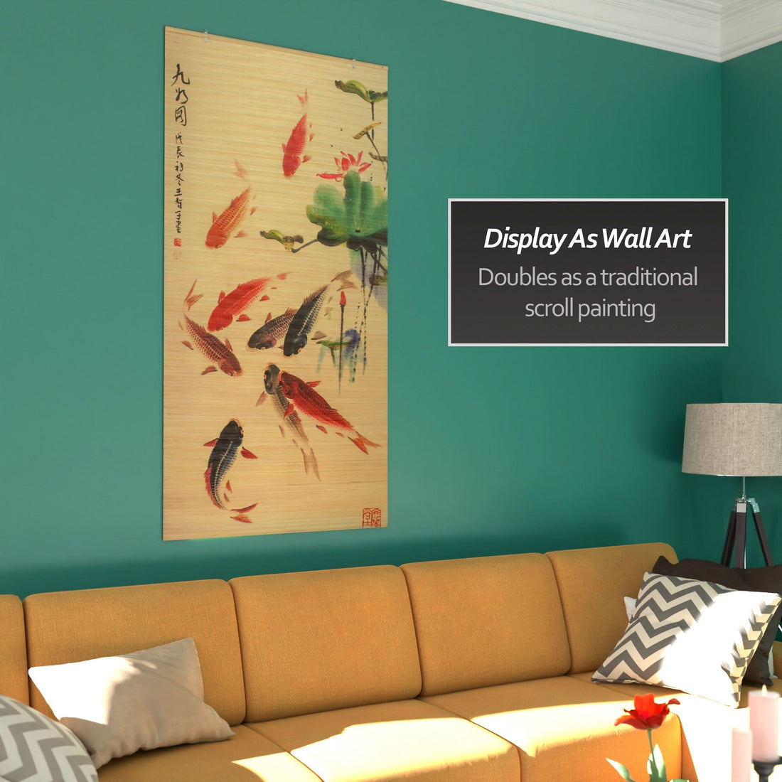 Koi Pond Bamboo Window Shade Blind