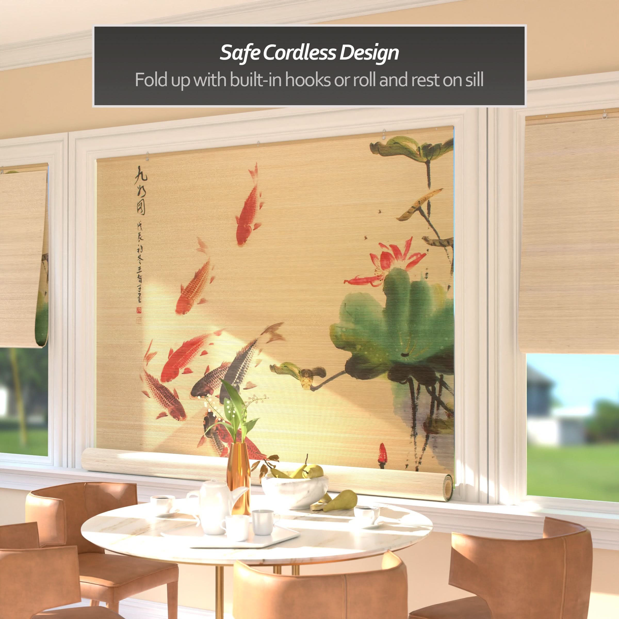 Koi Pond Bamboo Window Shade Blind