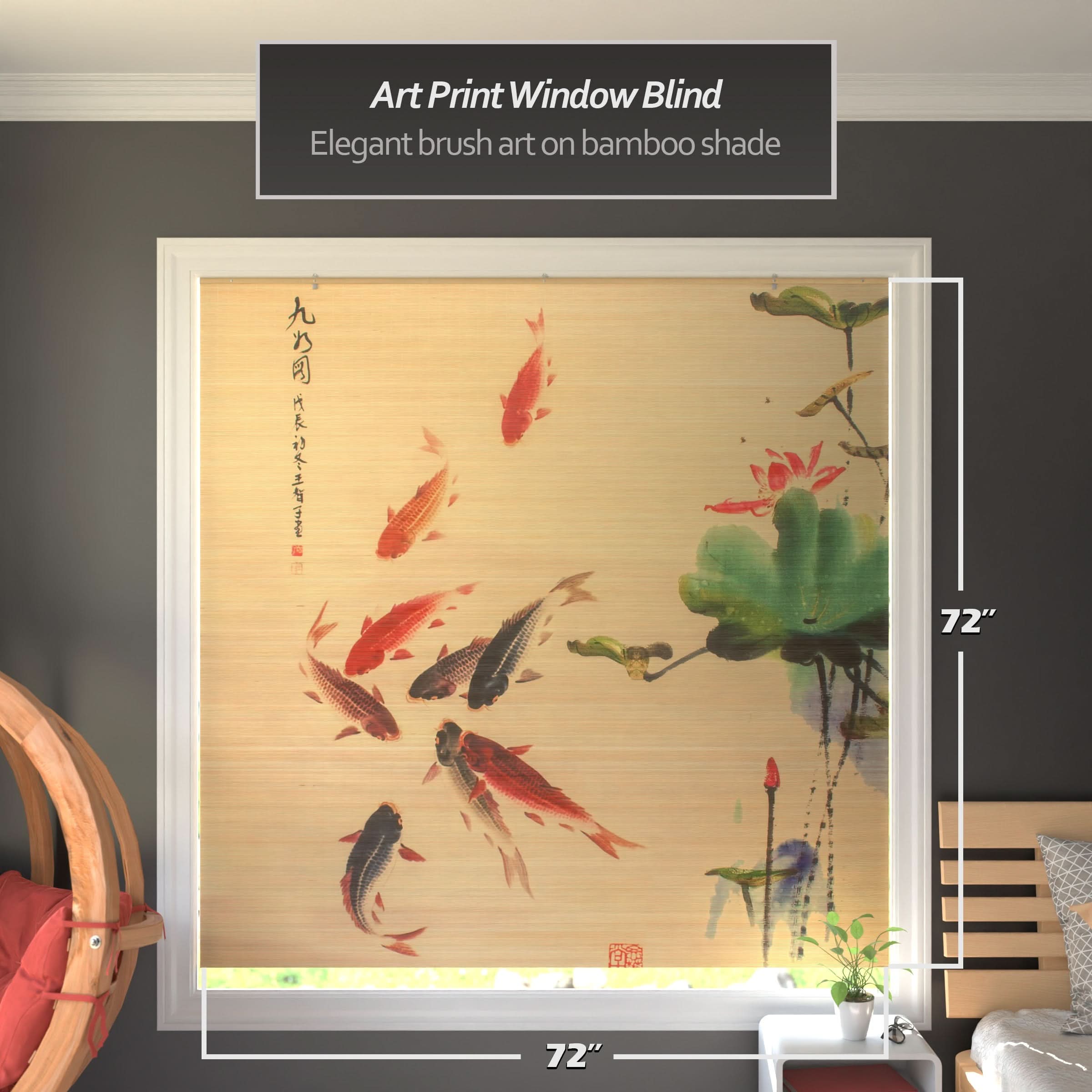 Koi Pond Bamboo Window Shade Blind