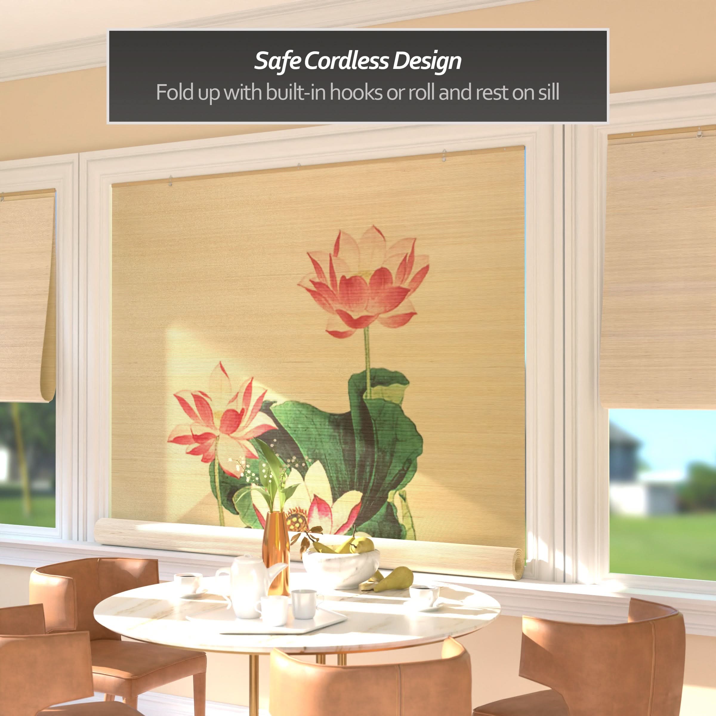 Lotus Blossom Bamboo Window Shade Blind