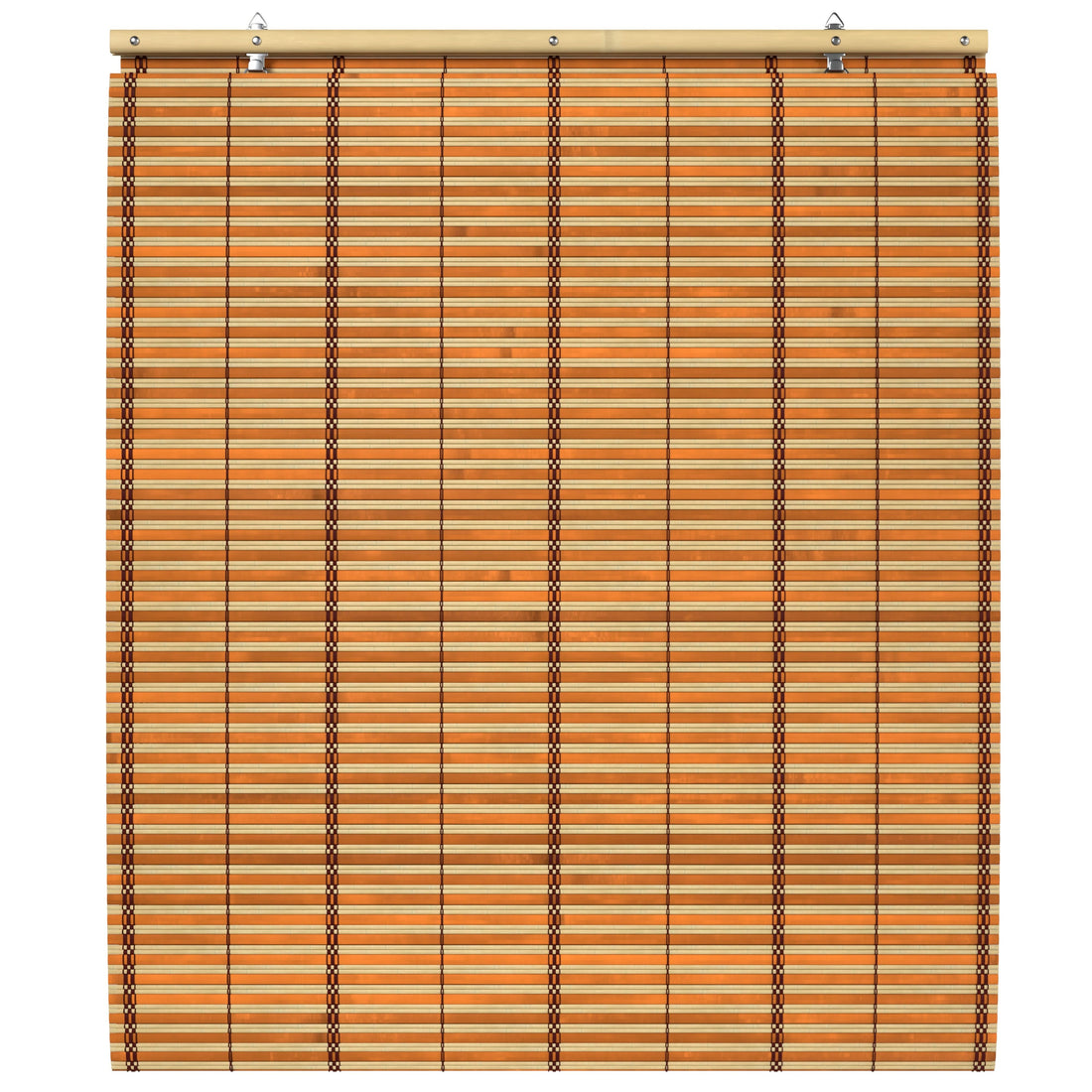 Two-Tone Honey Burnt Bamboo Cordless Window Shade