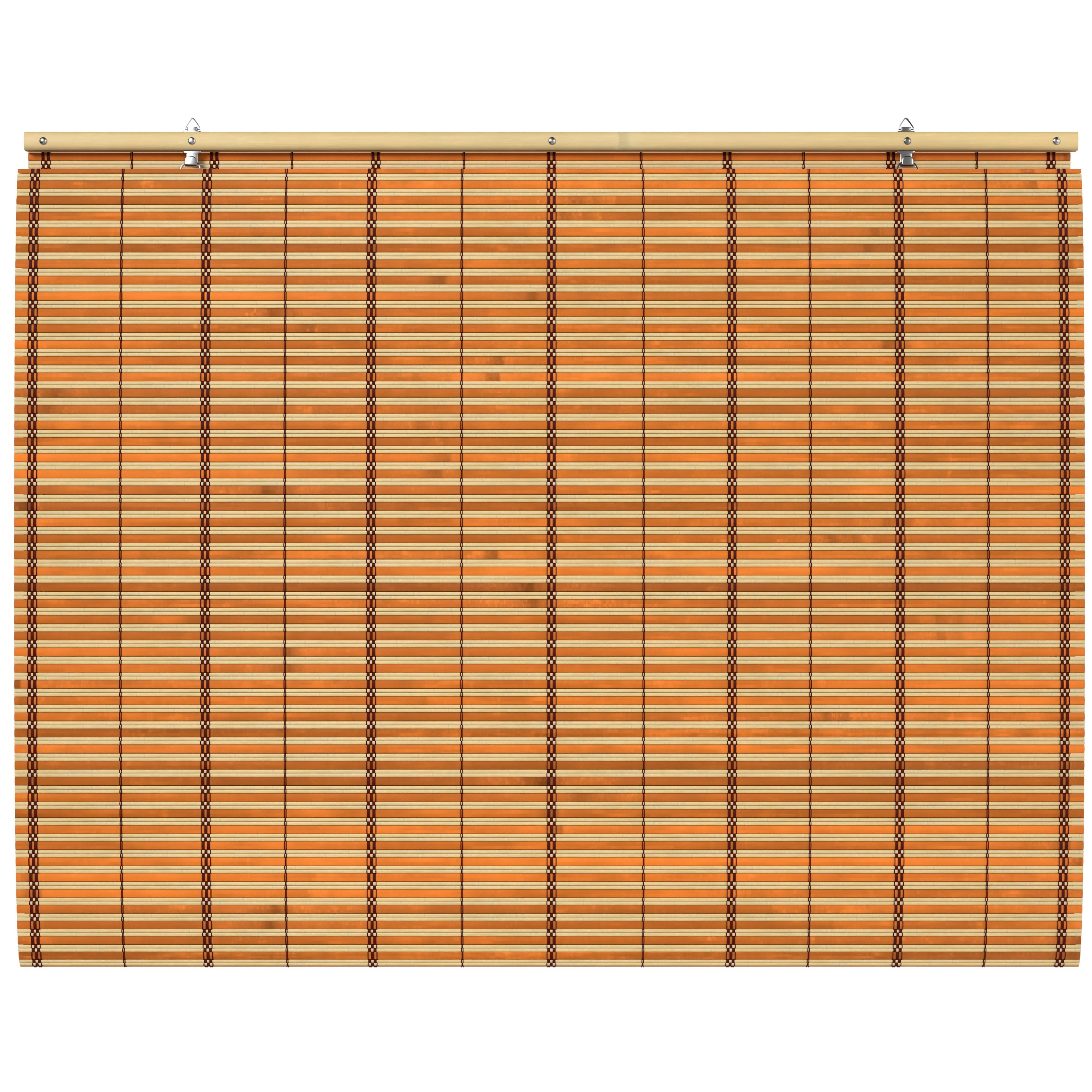 Two-Tone Honey Burnt Bamboo Cordless Window Shade