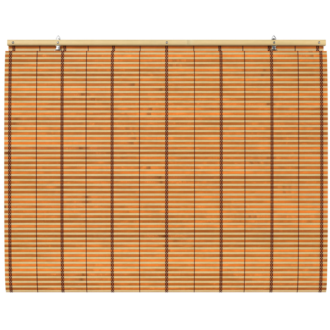 Two-Tone Honey Burnt Bamboo Cordless Window Shade