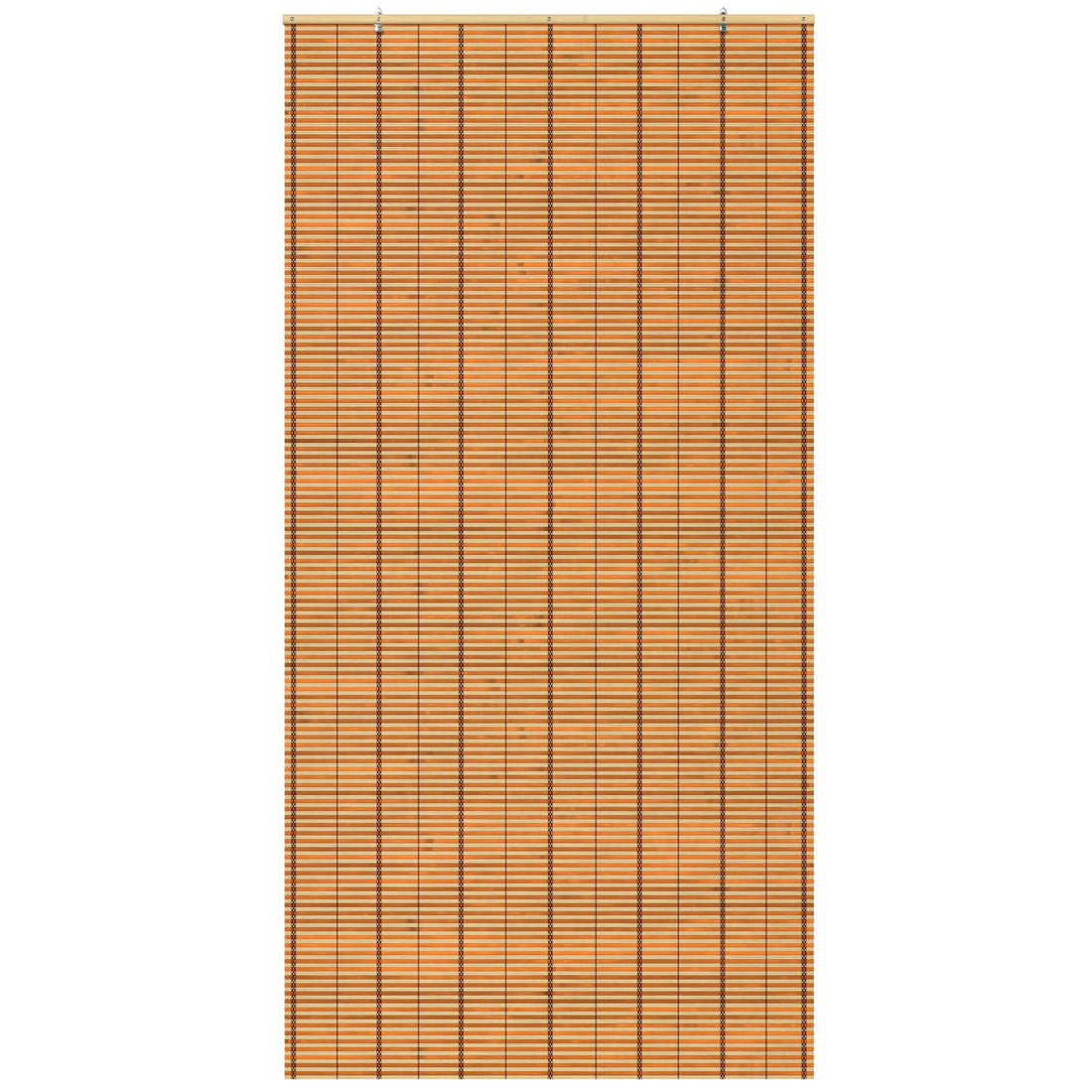 Two-Tone Honey Burnt Bamboo Cordless Window Shade