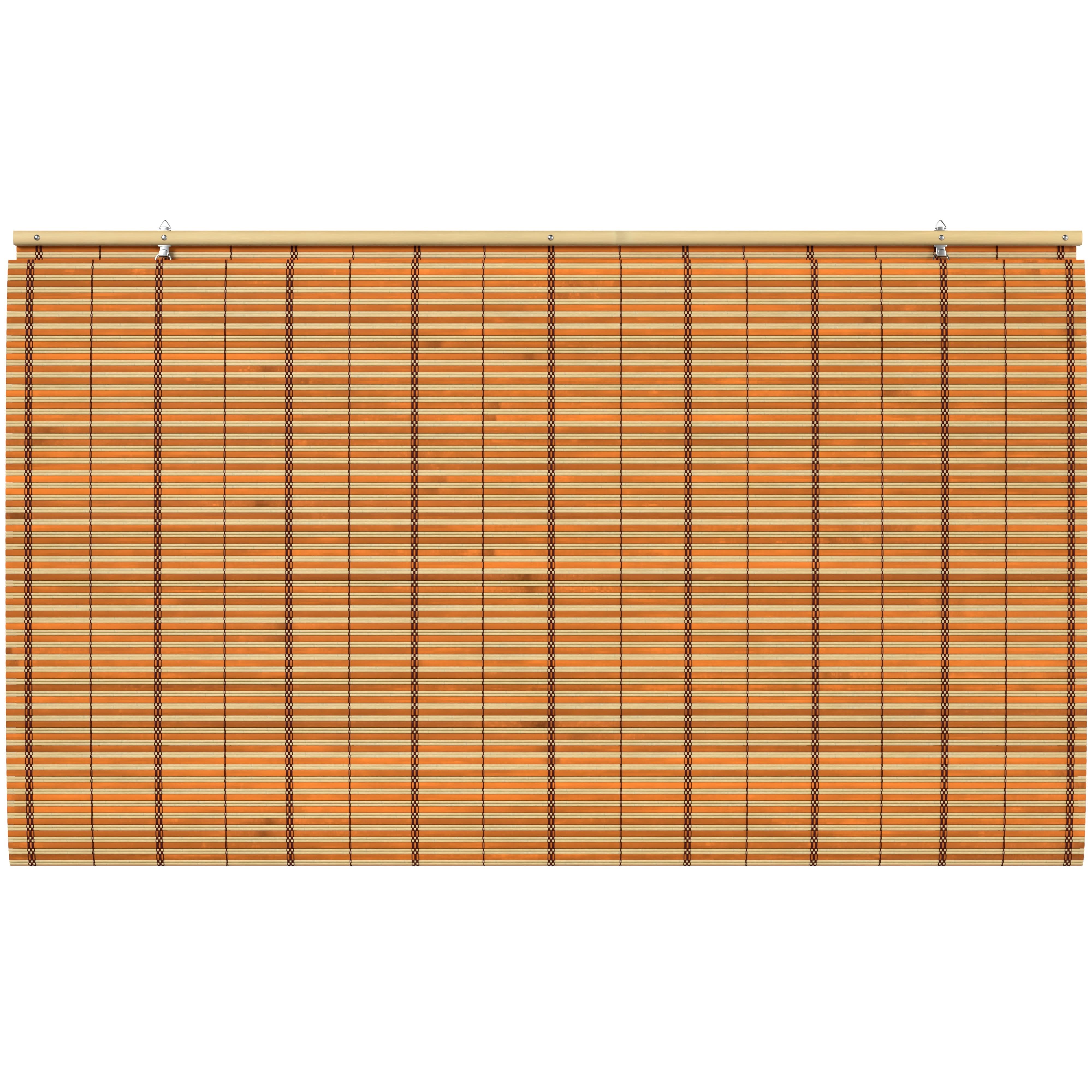 Two-Tone Honey Burnt Bamboo Cordless Window Shade