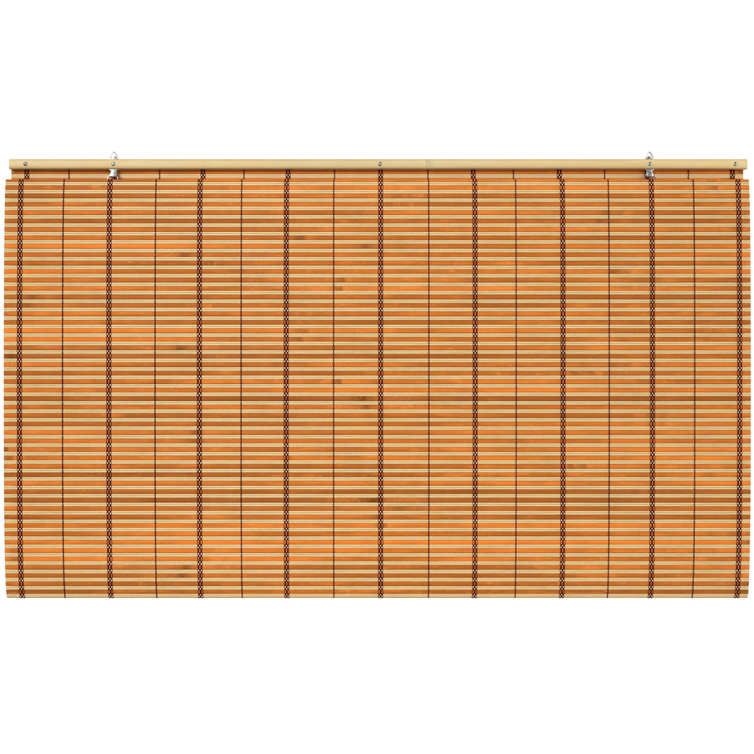 Two-Tone Honey Burnt Bamboo Cordless Window Shade