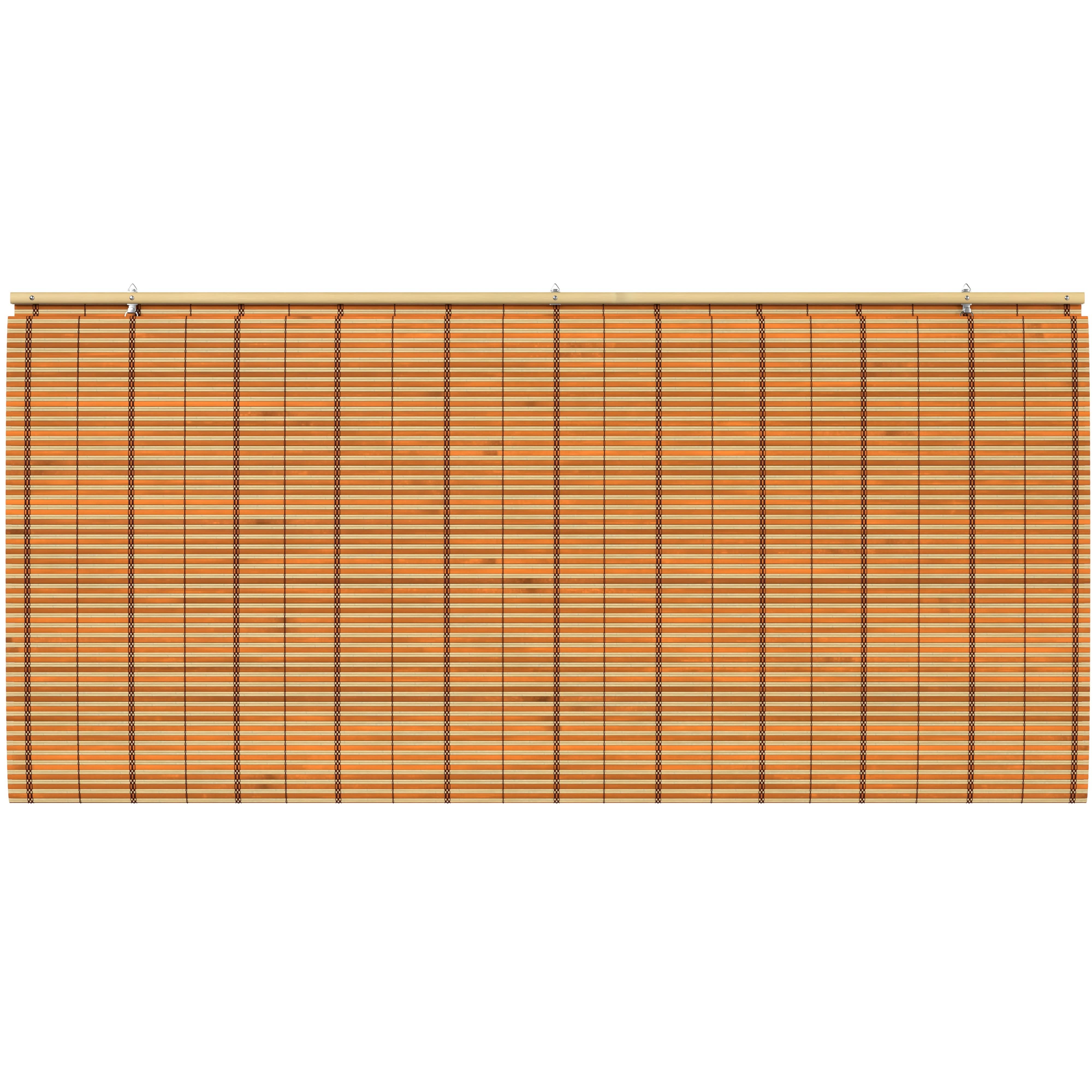 Two-Tone Honey Burnt Bamboo Cordless Window Shade