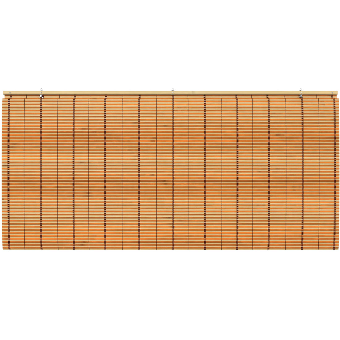 Two-Tone Honey Burnt Bamboo Cordless Window Shade