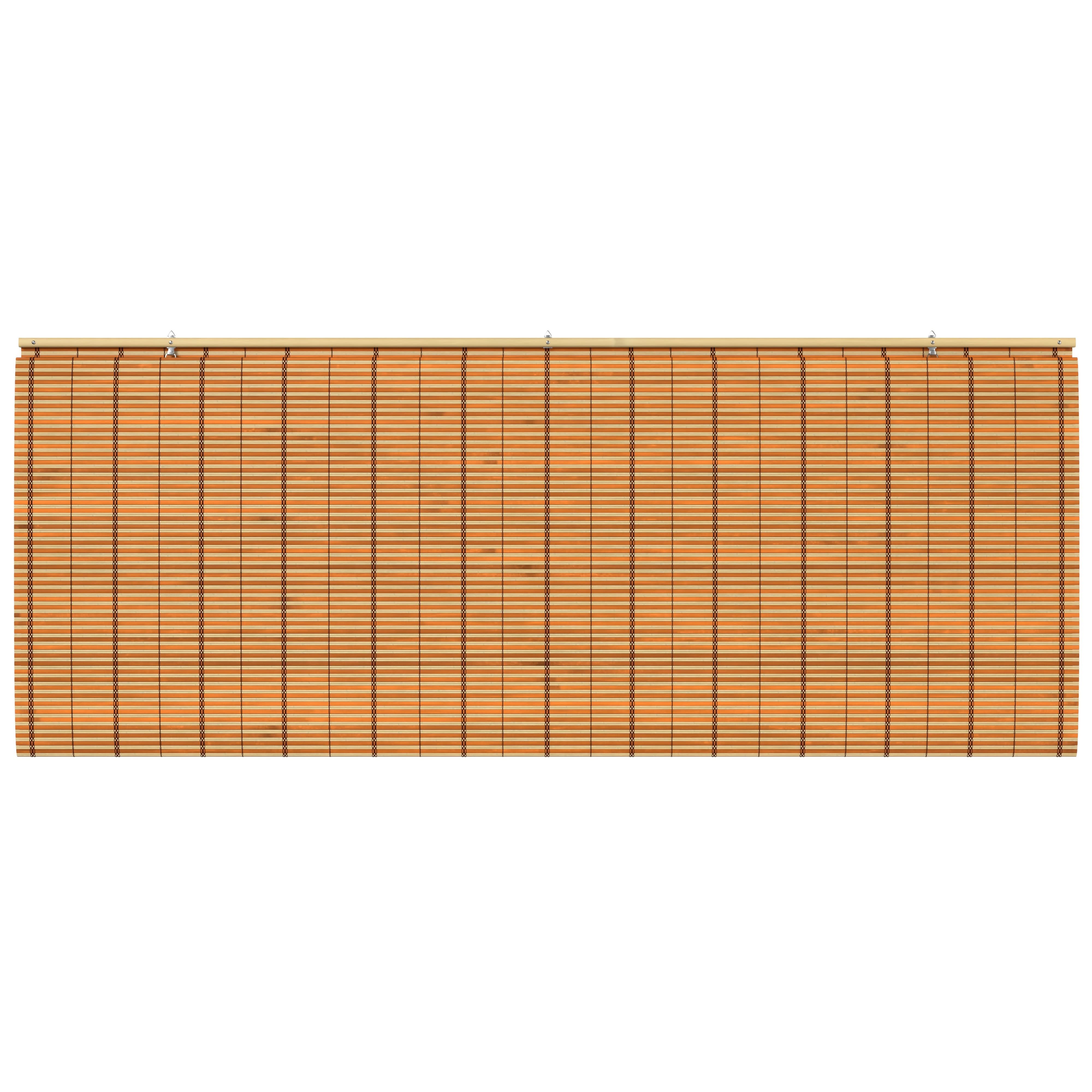Two-Tone Honey Burnt Bamboo Cordless Window Shade