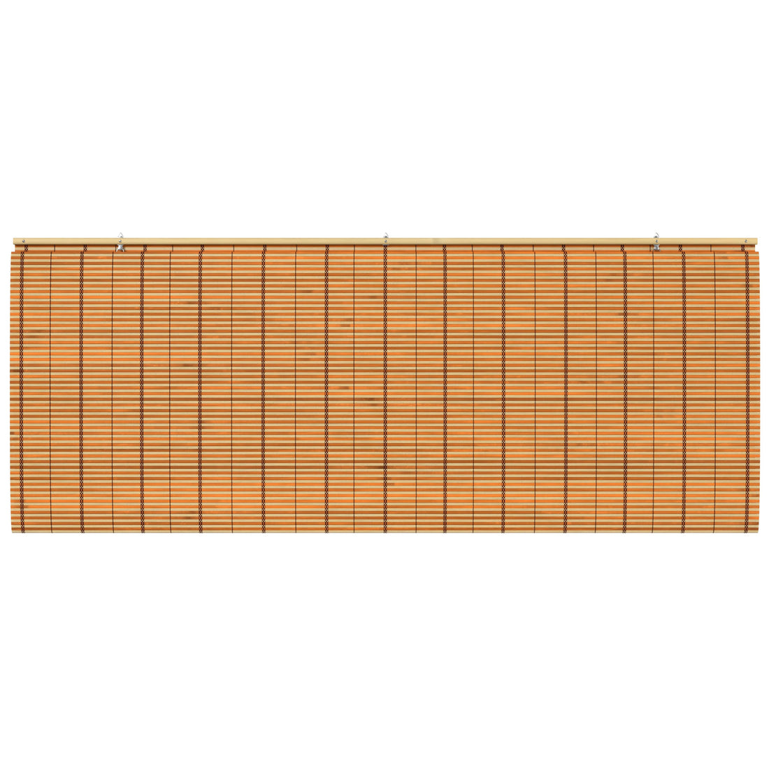 Two-Tone Honey Burnt Bamboo Cordless Window Shade