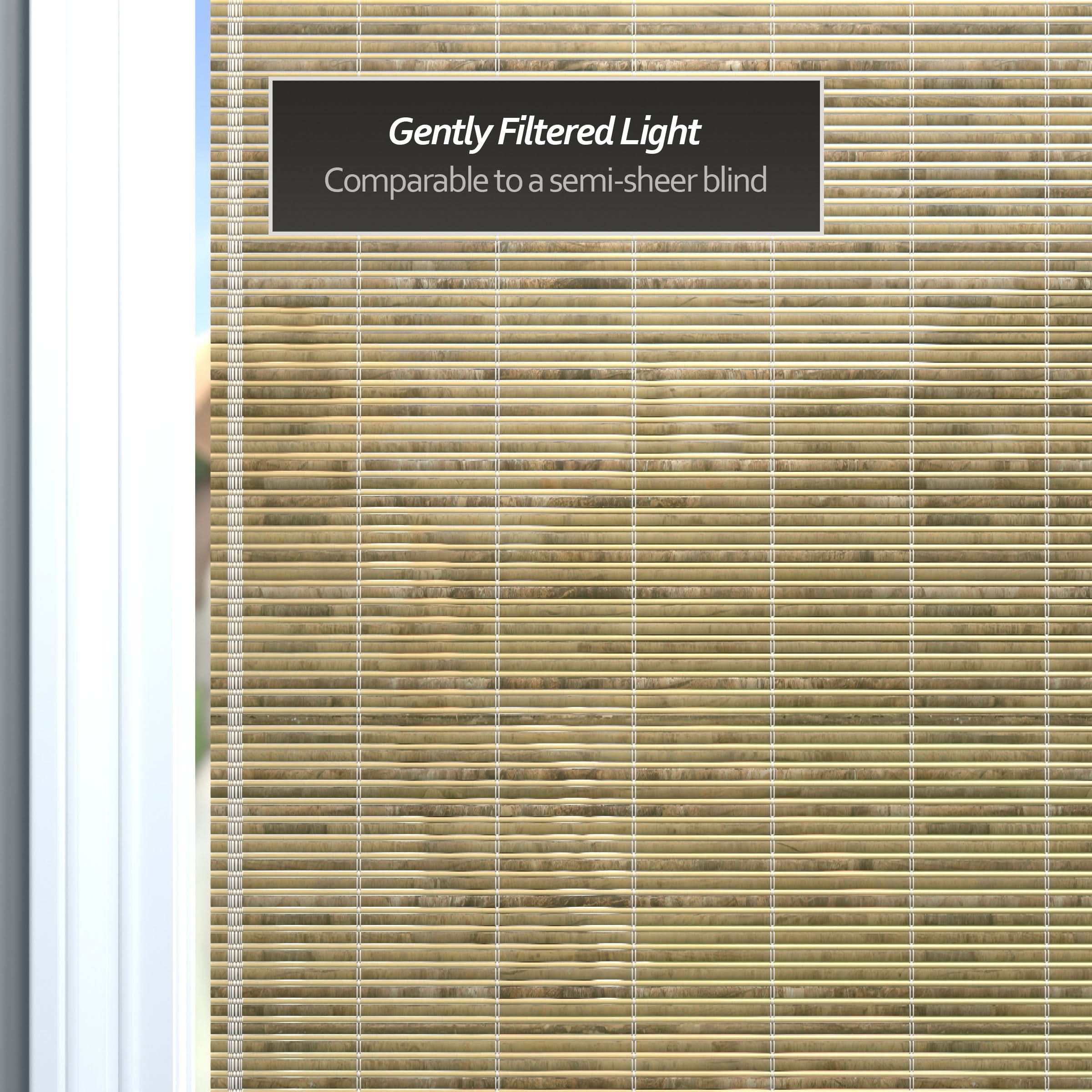 Natural Burnt Bamboo Cordless Window Shade
