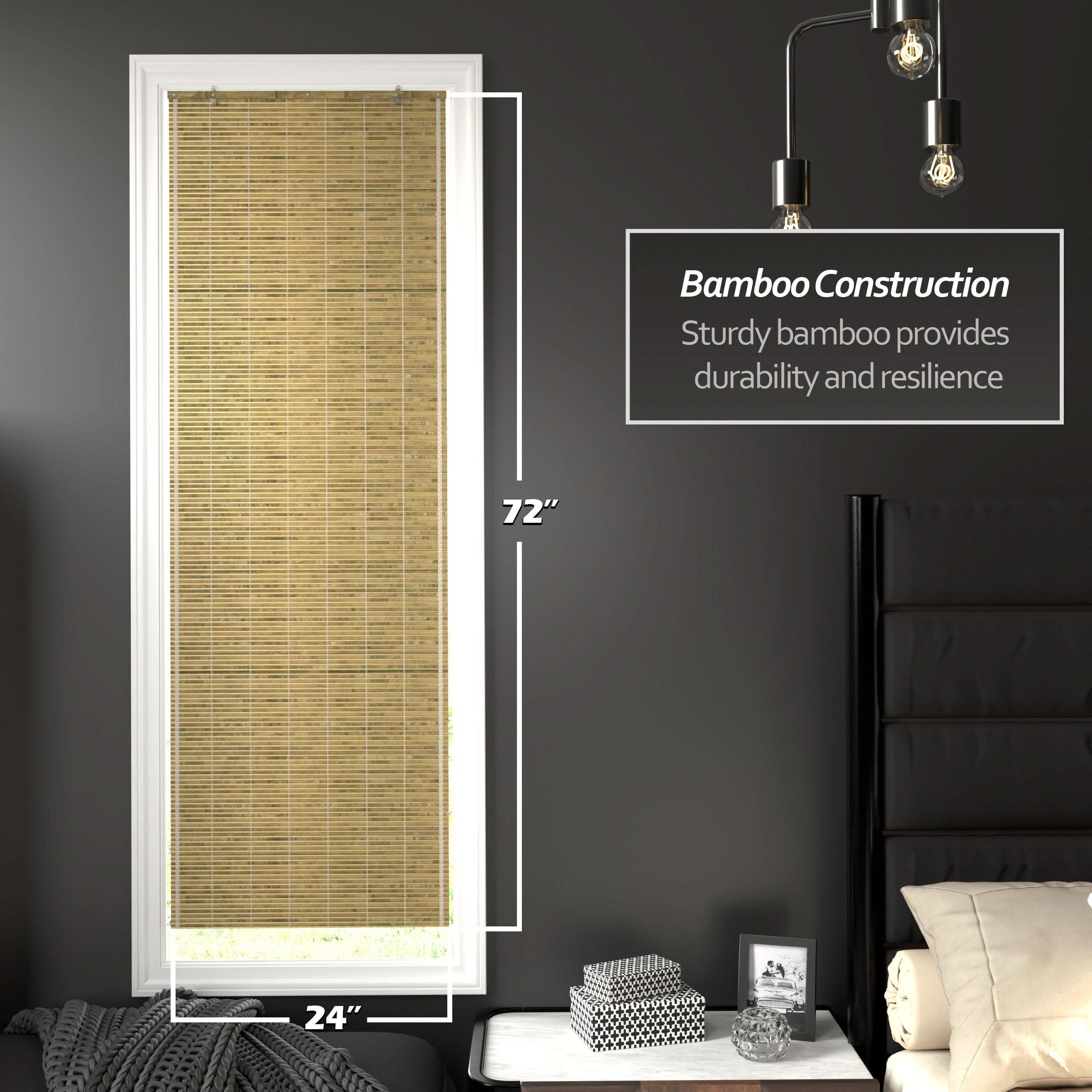 Natural Burnt Bamboo Cordless Window Shade