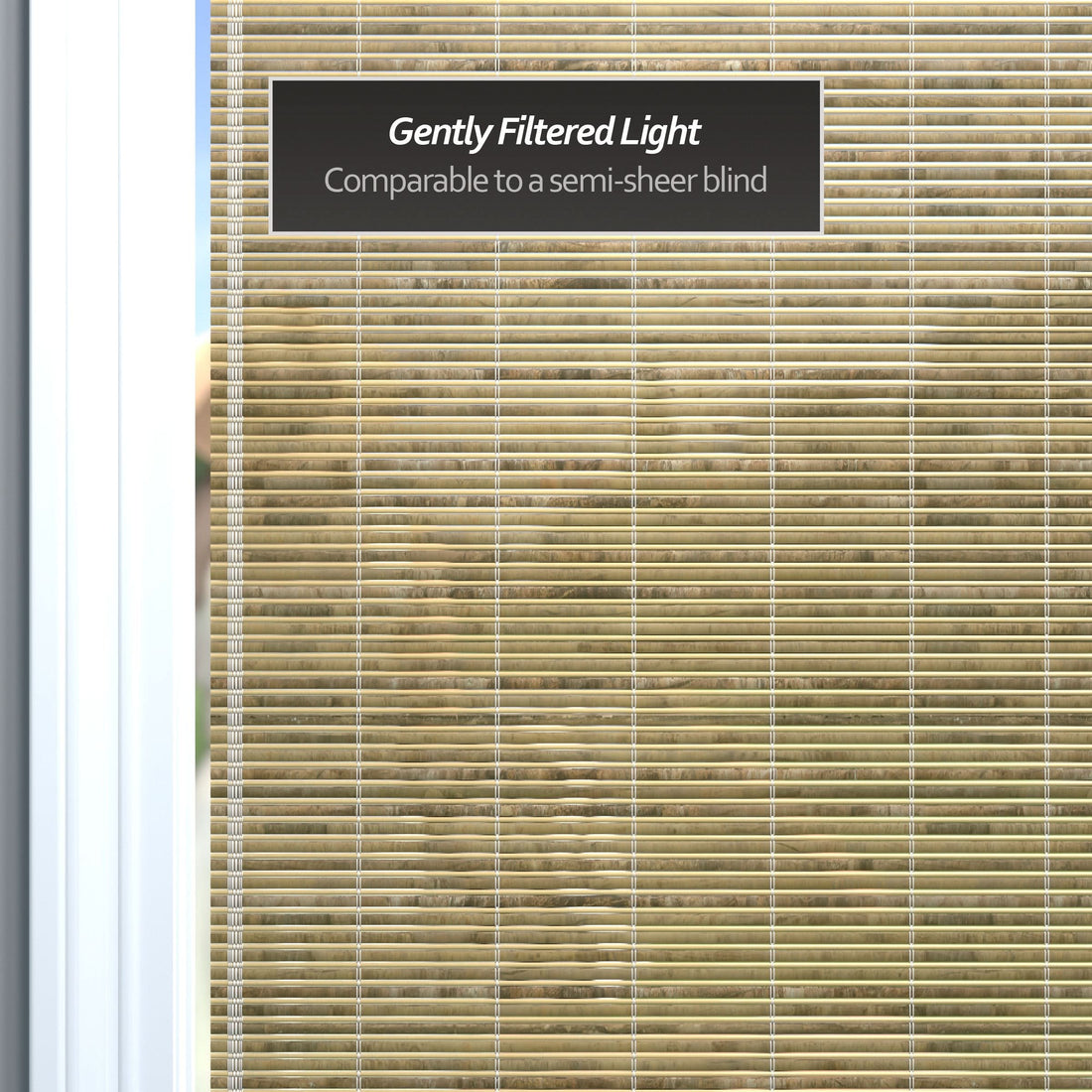 Natural Burnt Bamboo Cordless Window Shade