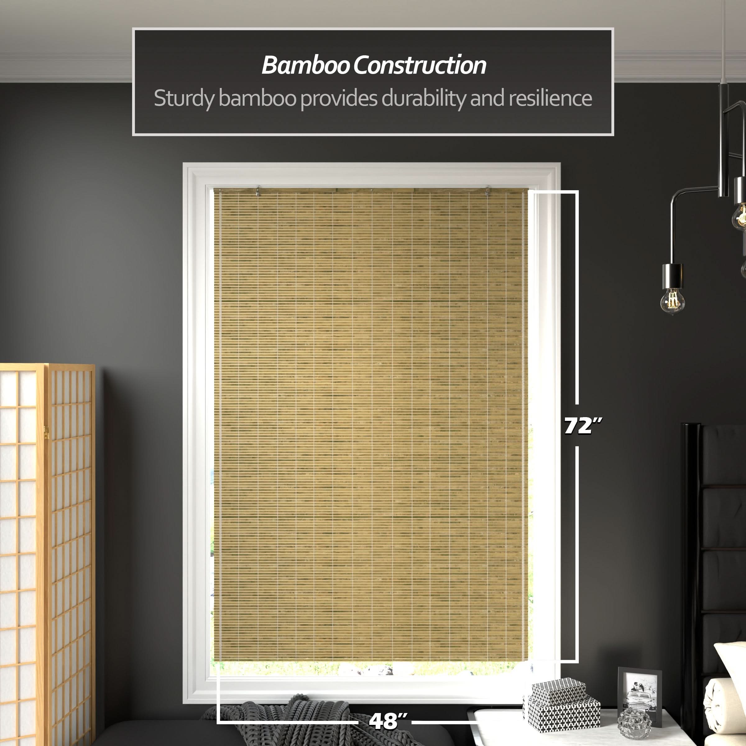 Natural Burnt Bamboo Cordless Window Shade