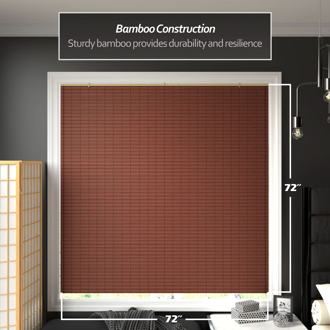 Mahogany Bamboo Cordless Window Shade