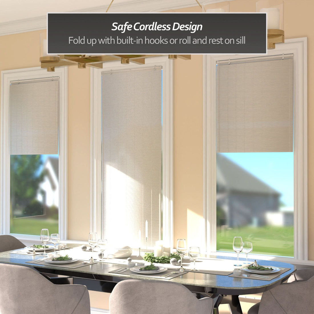 White Bamboo Window Shade Blind