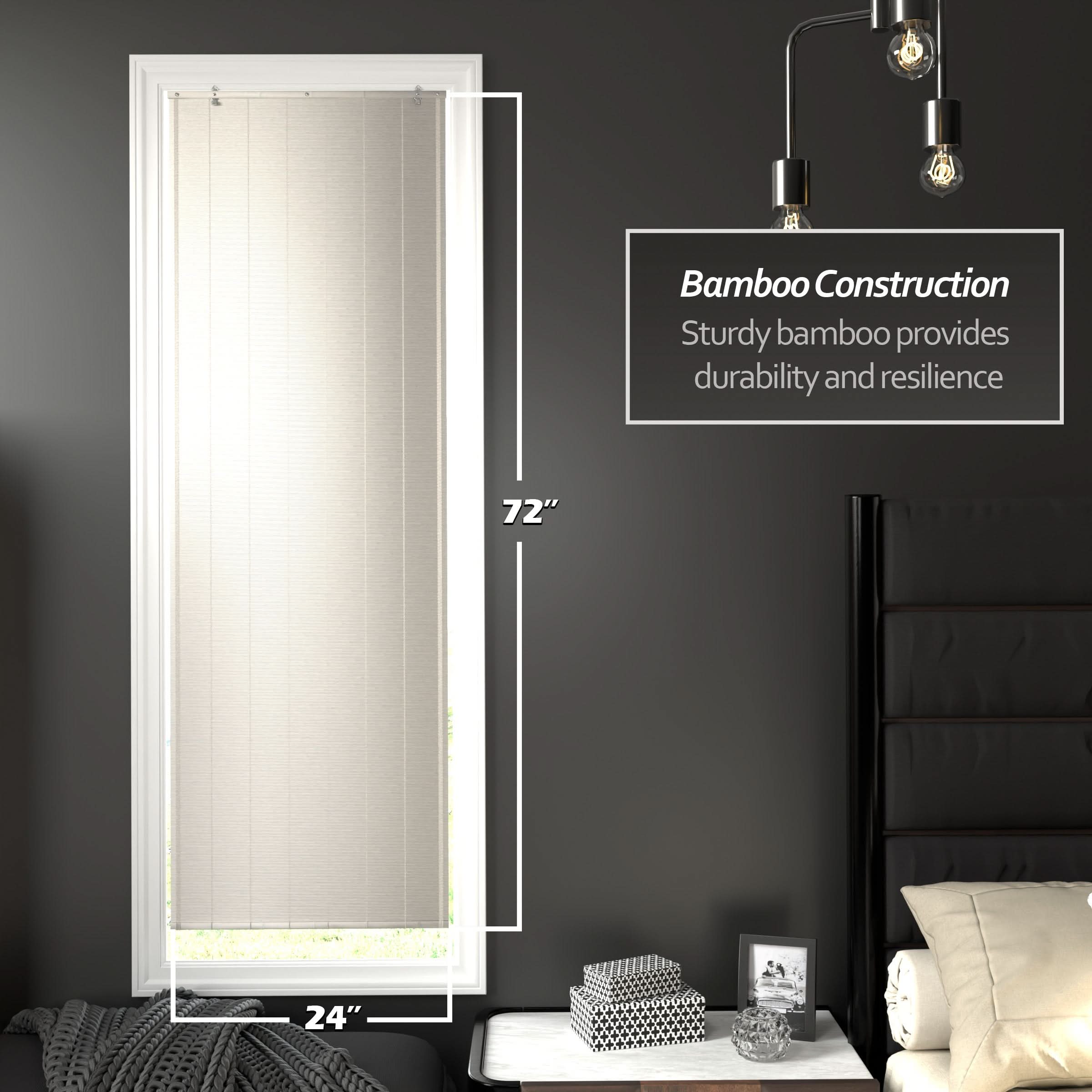 White Bamboo Window Shade Blind