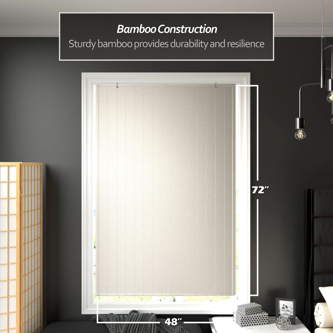 White Bamboo Window Shade Blind
