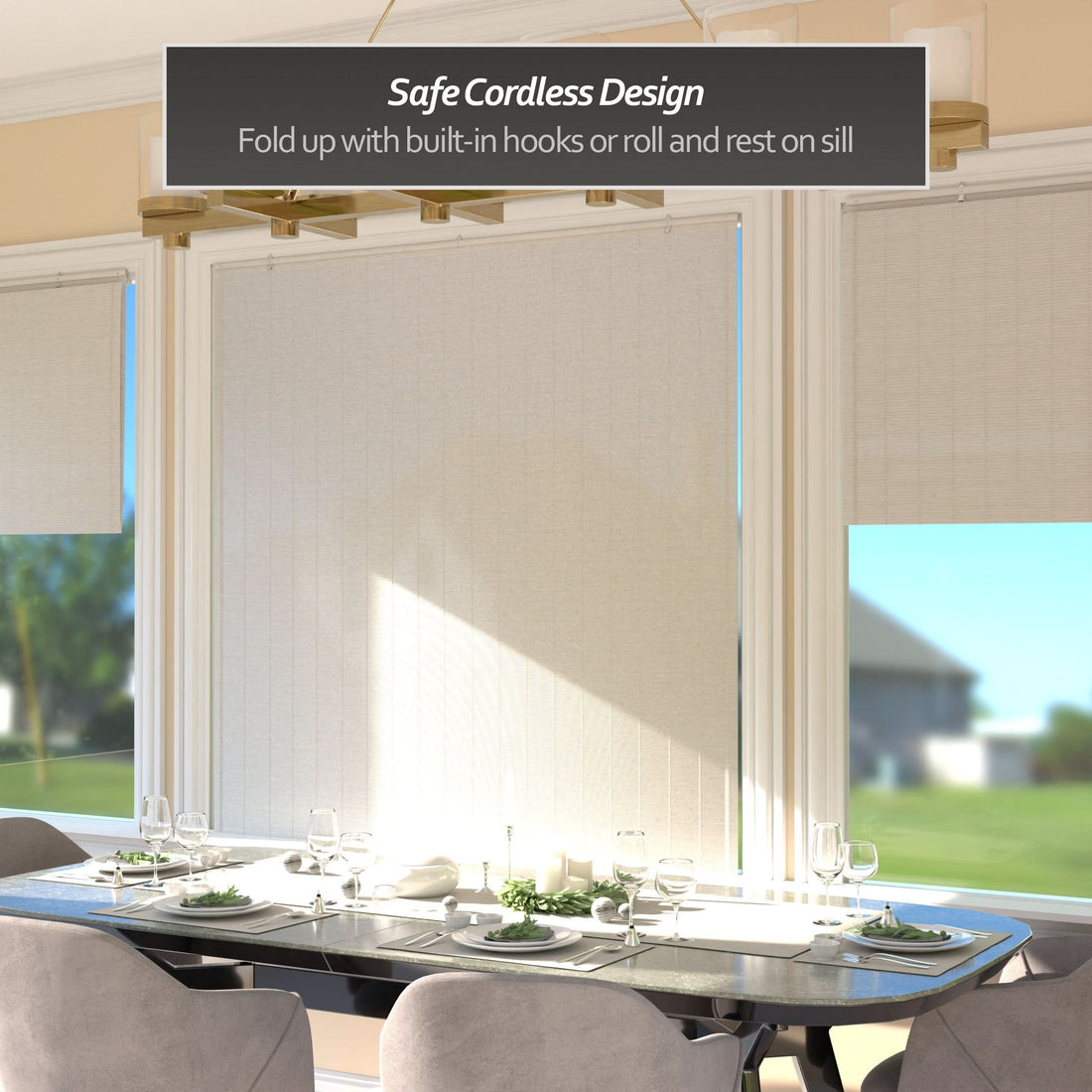 White Bamboo Window Shade Blind