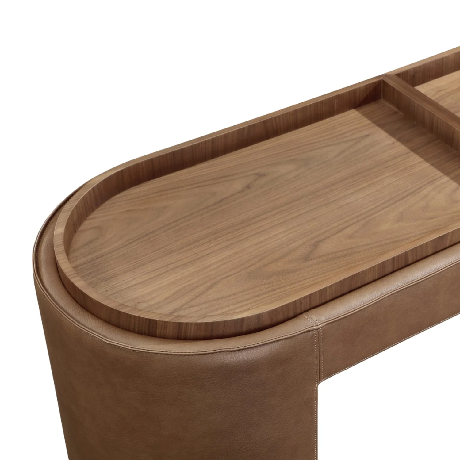 Yeal Leather Upholstered Storage Console Table
