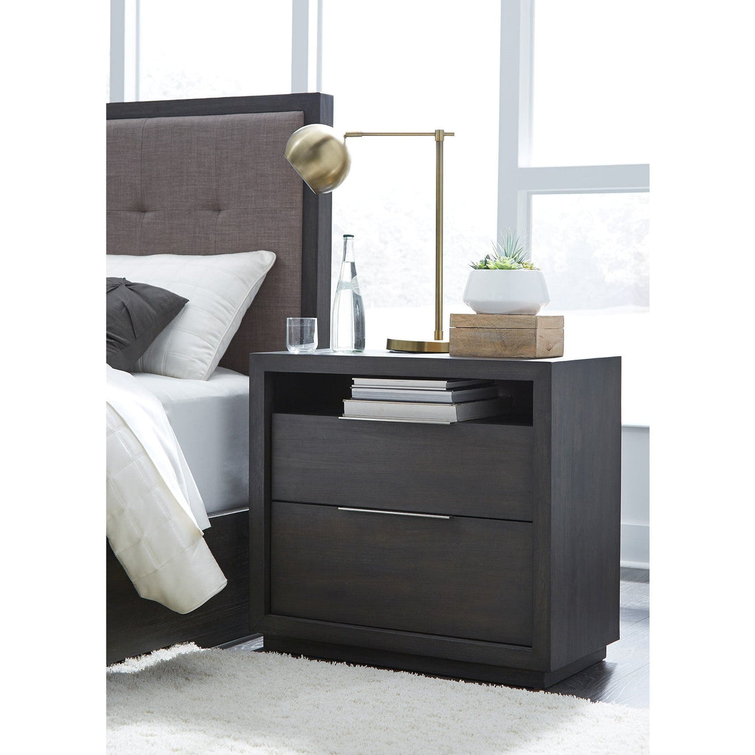 Oxford 2 Drawer Nightstand with Shelf