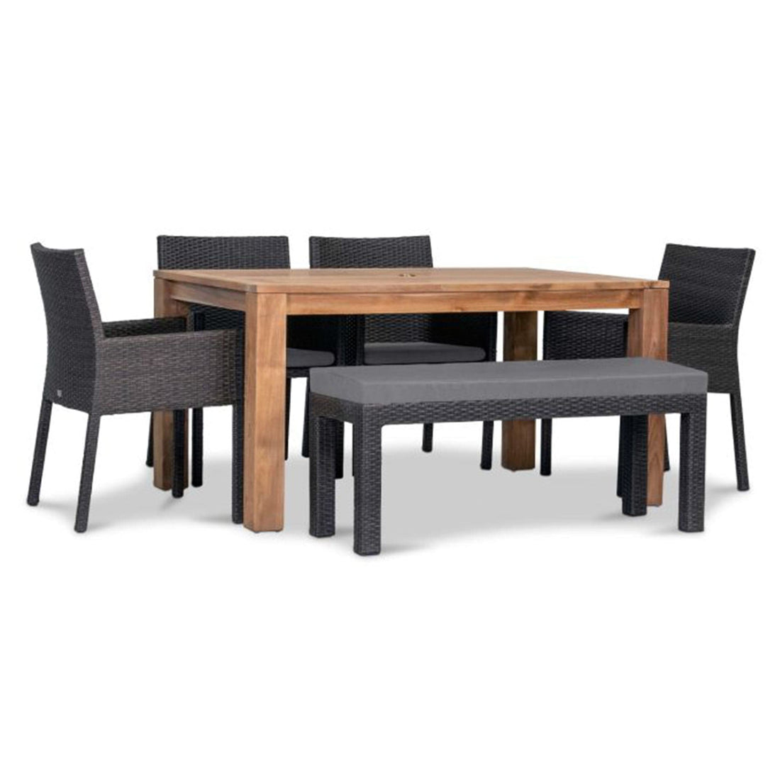 Arden Teak 6 Piece Bench Dining Set