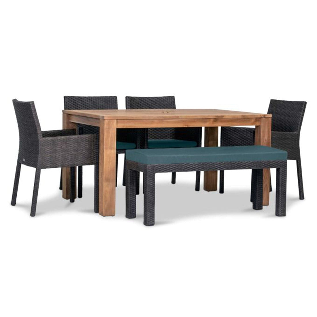 Arden Teak 6 Piece Bench Dining Set