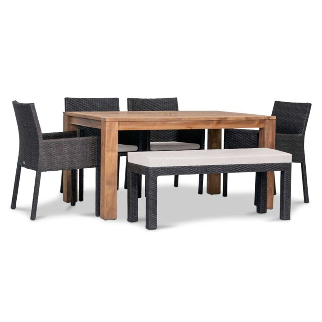 Arden Teak 6 Piece Bench Dining Set