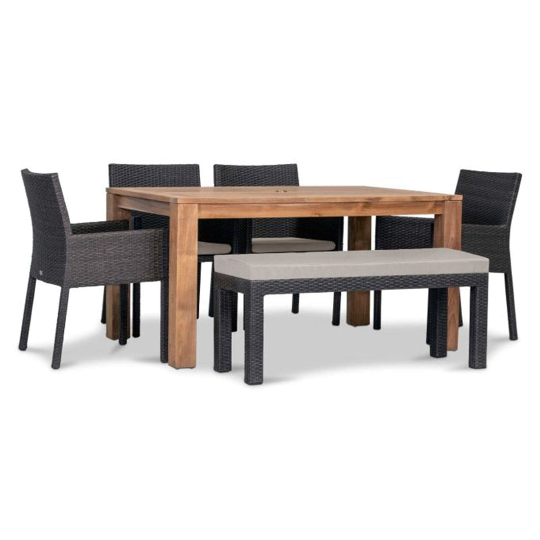 Arden Teak 6 Piece Bench Dining Set