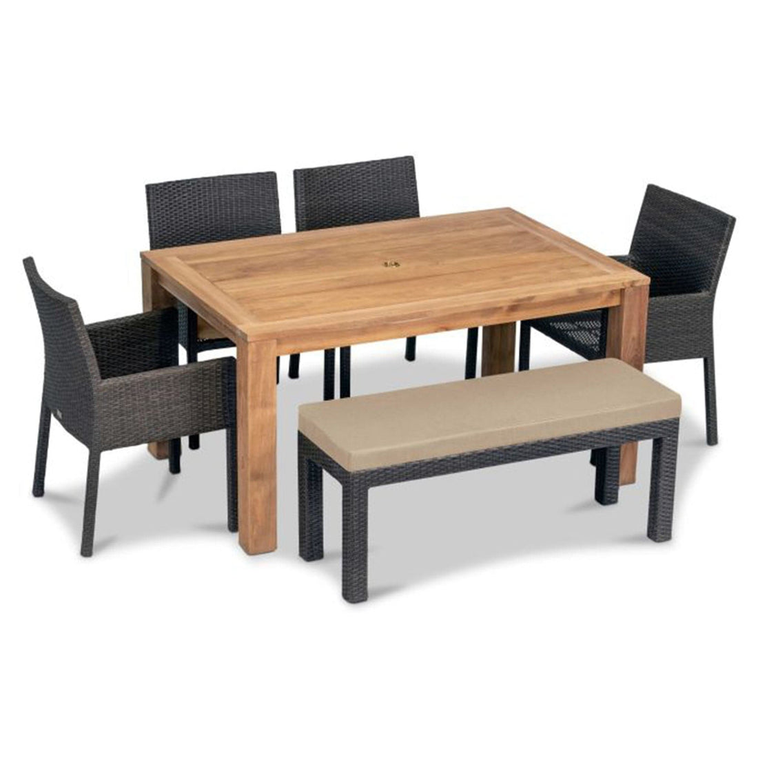 Arden Teak 6 Piece Bench Dining Set