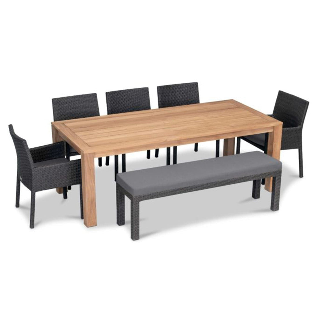 Arden Teak 7 Piece Bench Dining Set