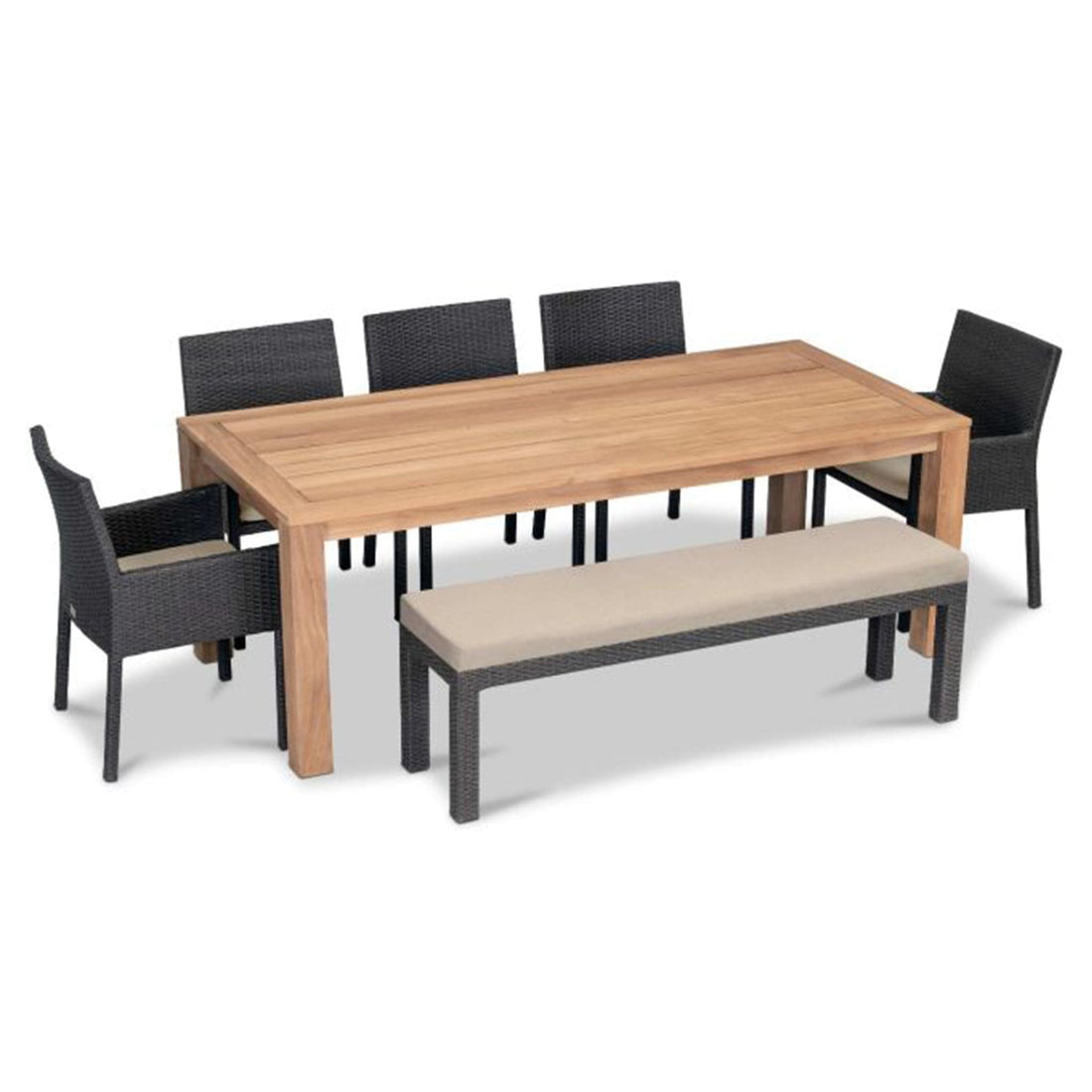 Arden Teak 7 Piece Bench Dining Set