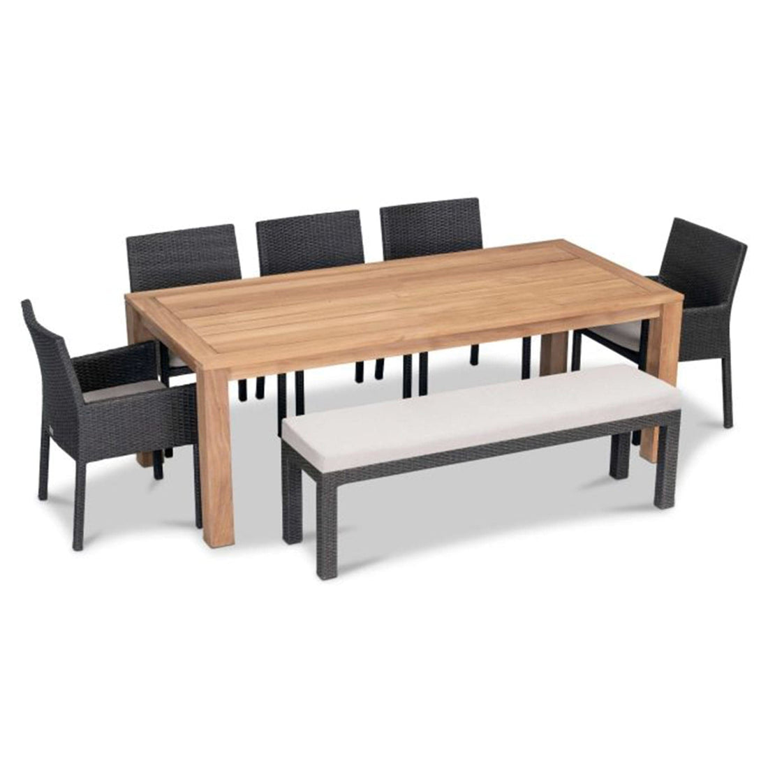 Arden Teak 7 Piece Bench Dining Set