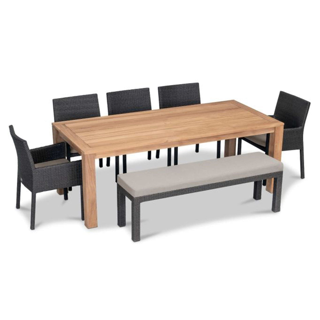 Arden Teak 7 Piece Bench Dining Set