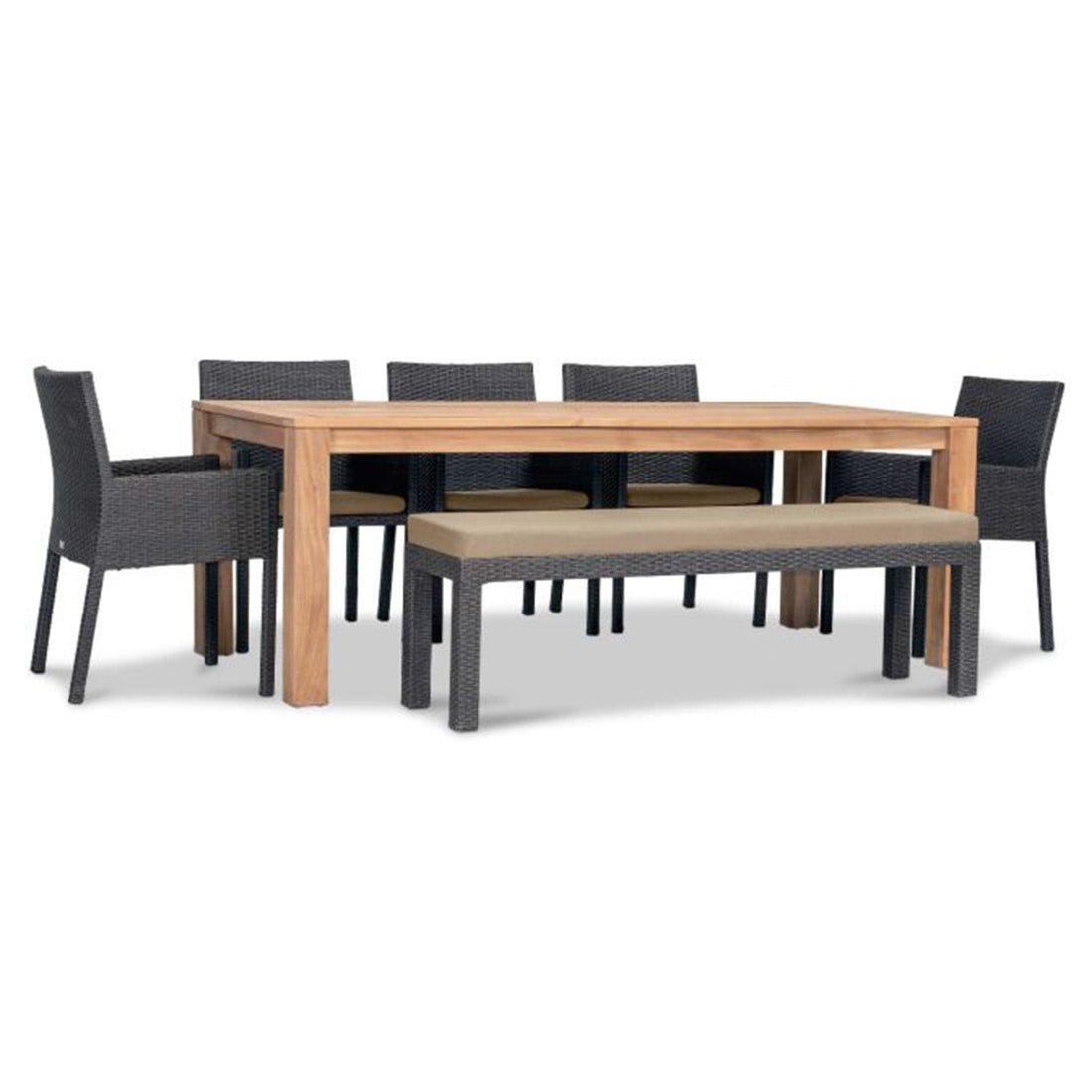 Arden Teak 7 Piece Bench Dining Set