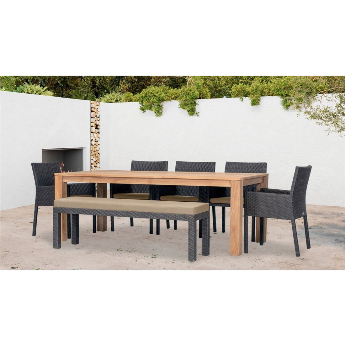 Arden Teak 7 Piece Bench Dining Set