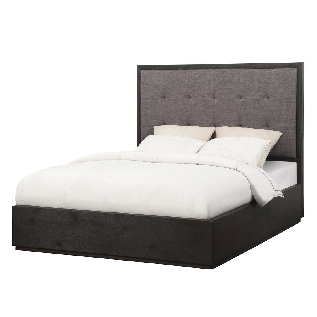 Oxford Upholstered Platform Storage Bed with Footboard Storage