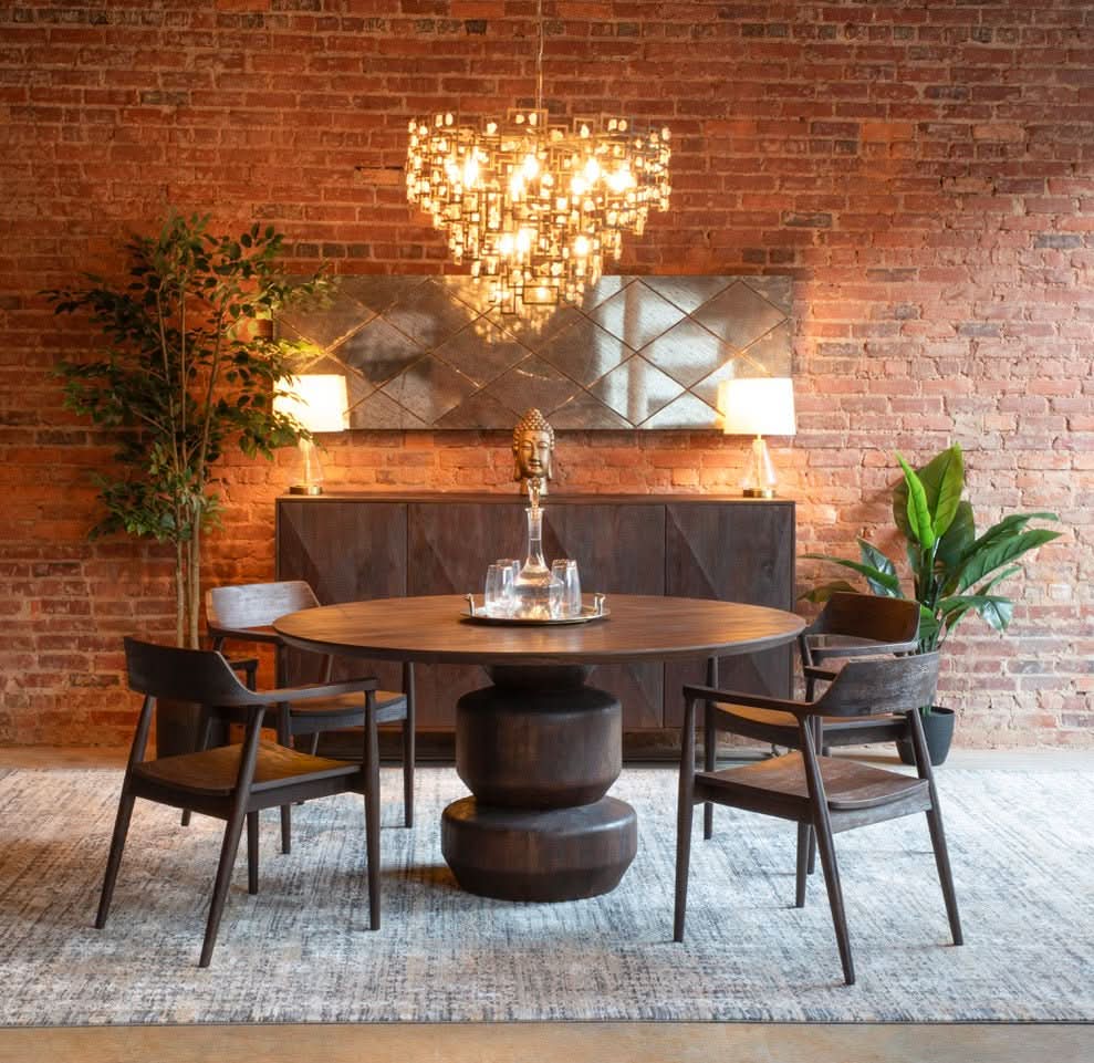 Oxford 60" Round Dining Table in Walnut - Home Trends & Design