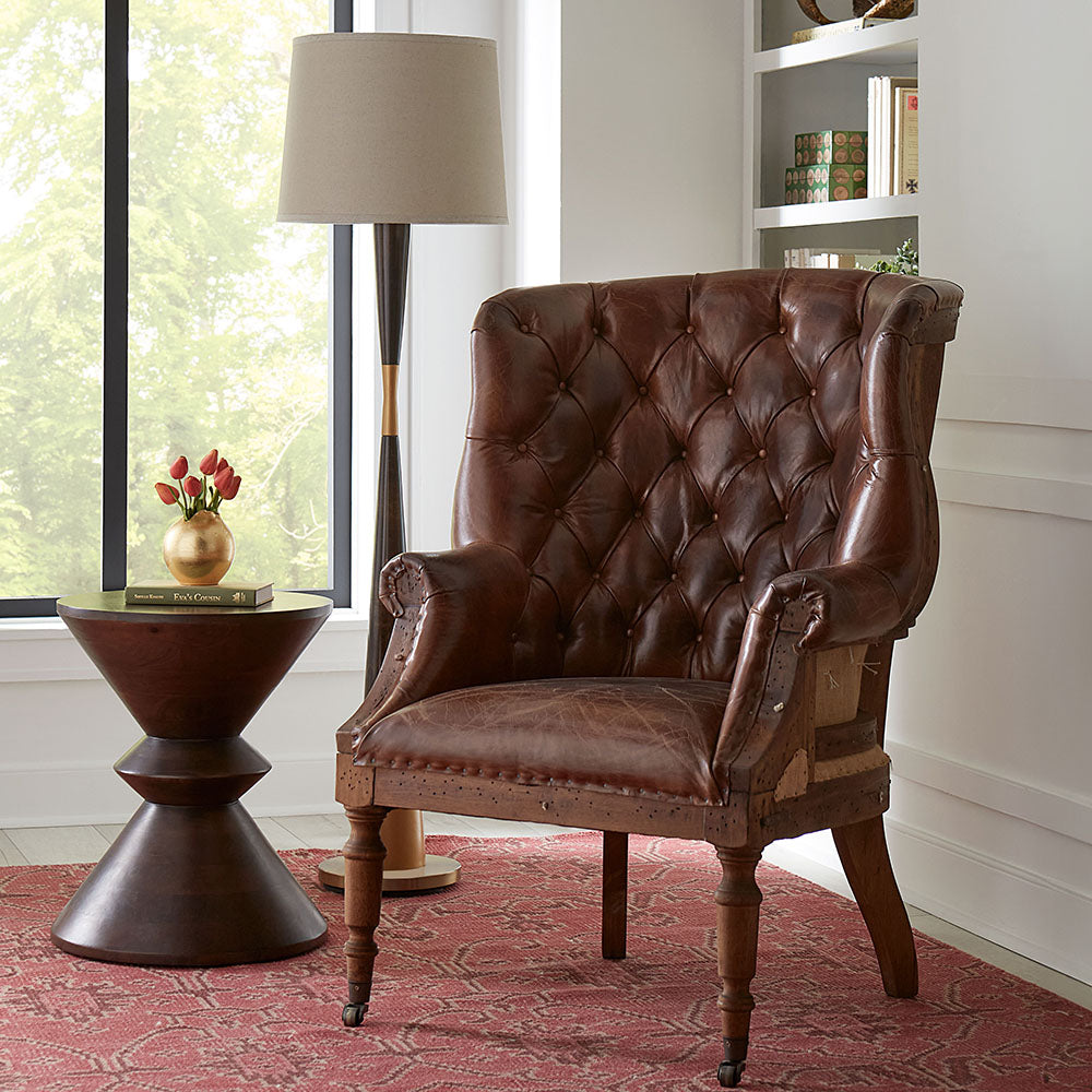 Charles Leather Tall Armchair