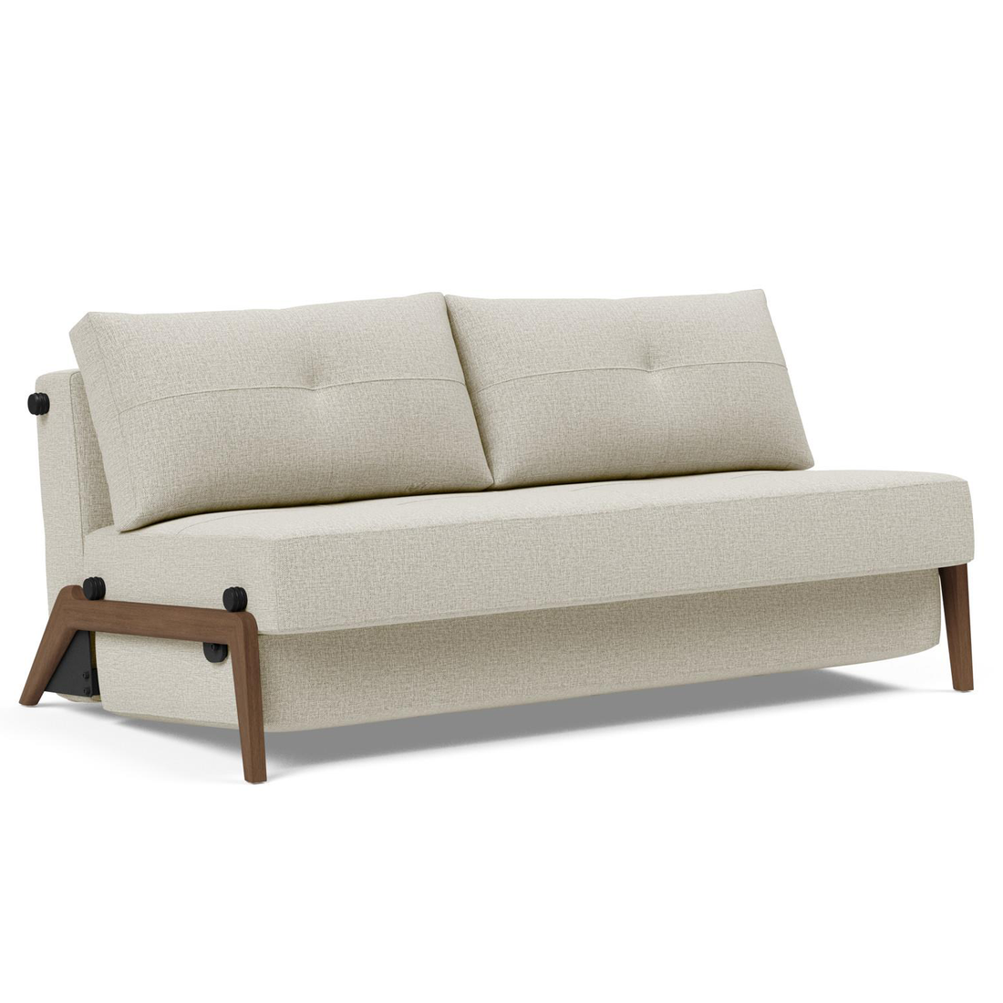 Cubed Queen Size Sofa Bed With Dark Wood Legs