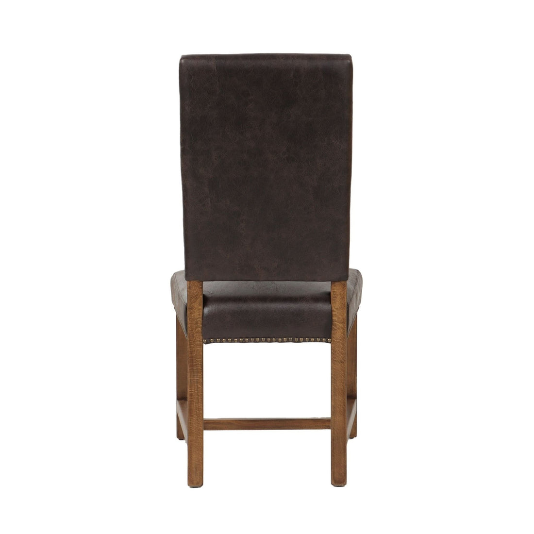 Dani High Back Formal Dining Chair in Dark Brown Leather - Home Trends & Design