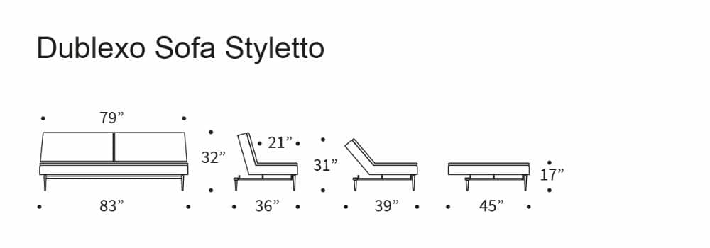 Dublexo Styletto Sofa Bed Dark Wood