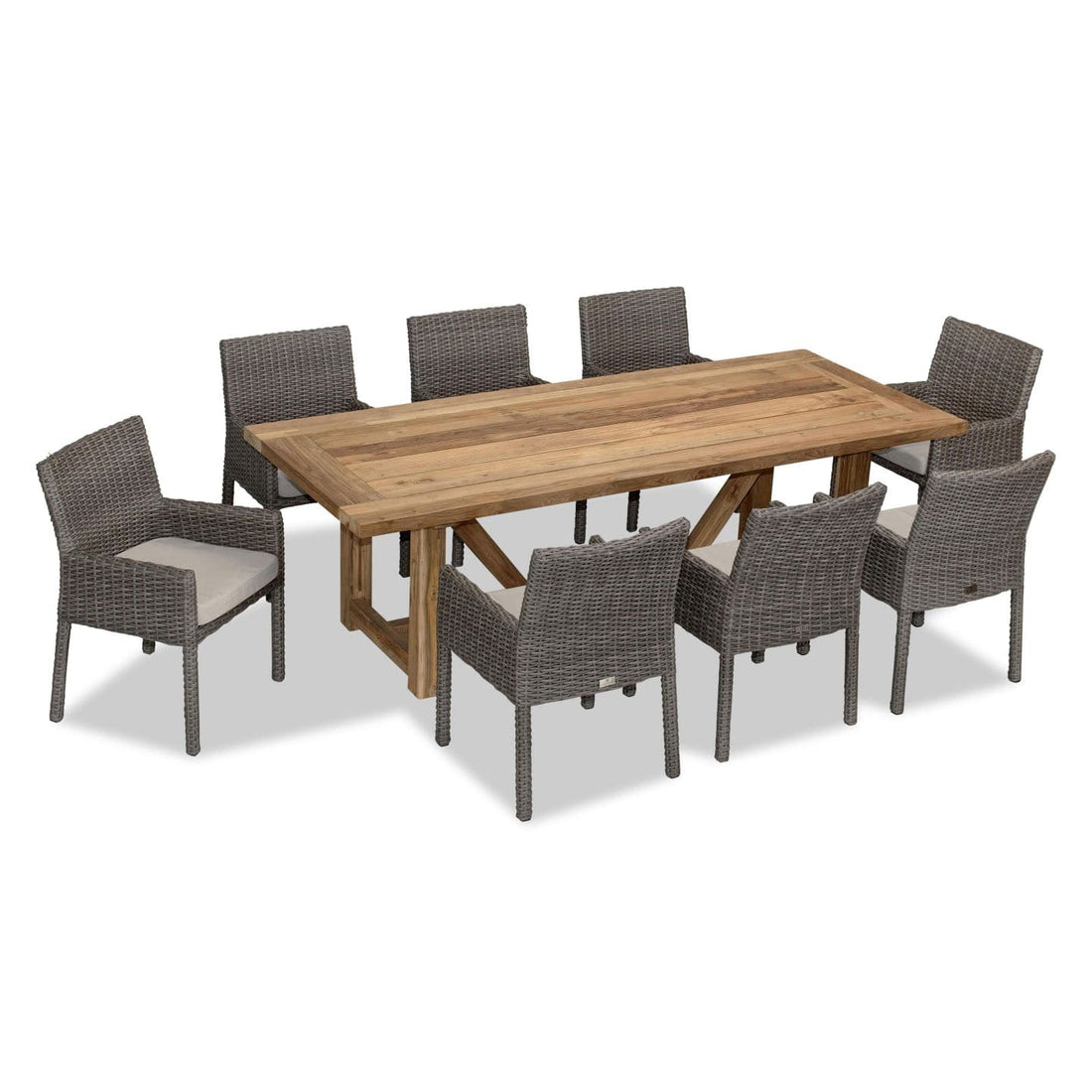 Dune Noble 8 Seat Reclaimed Teak Outdoor Dining Set