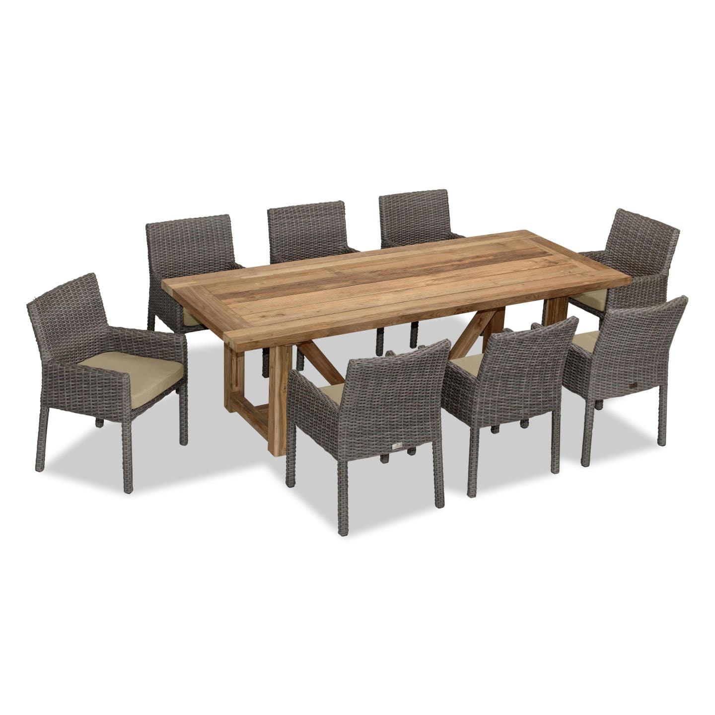 Dune Noble 8 Seat Reclaimed Teak Outdoor Dining Set